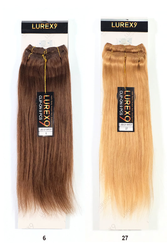 ZURY 100% REMY HUMAN HAIR LUREX 9 CLIP ON 9 PCS - STRAIGHT 16" ROYAL