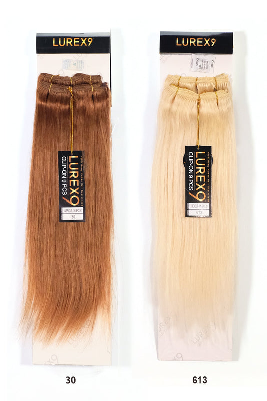 ZURY 100% REMY HUMAN HAIR LUREX 9 CLIP ON 9 PCS - STRAIGHT 16" ROYAL