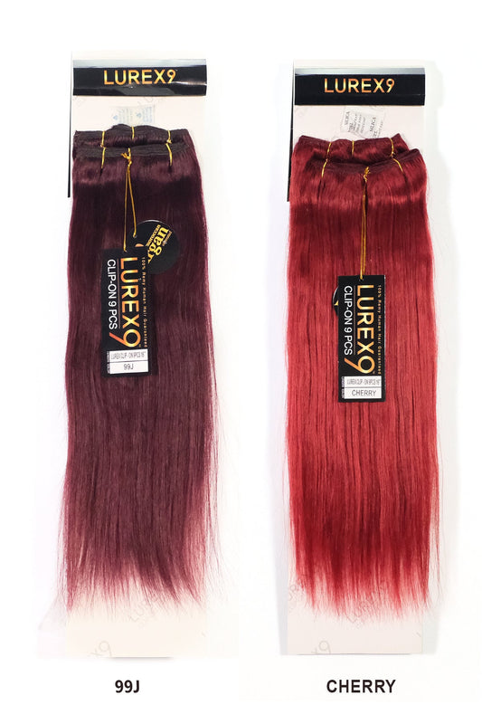 ZURY 100% REMY HUMAN HAIR LUREX 9 CLIP ON 9 PCS - STRAIGHT 16" ROYAL