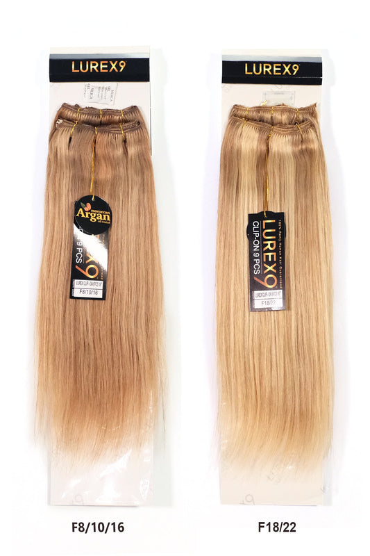 ZURY 100% REMY HUMAN HAIR LUREX 9 CLIP ON 9 PCS - STRAIGHT 16" ROYAL