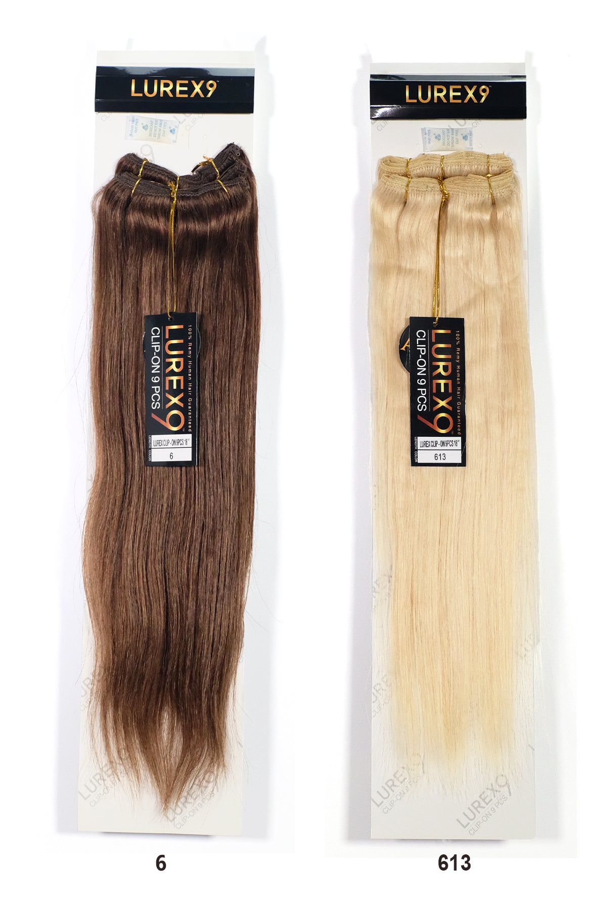 ZURY 100% REMY HUMAN HAIR LUREX 9 CLIP ON 9 PCS - STRAIGHT 18"