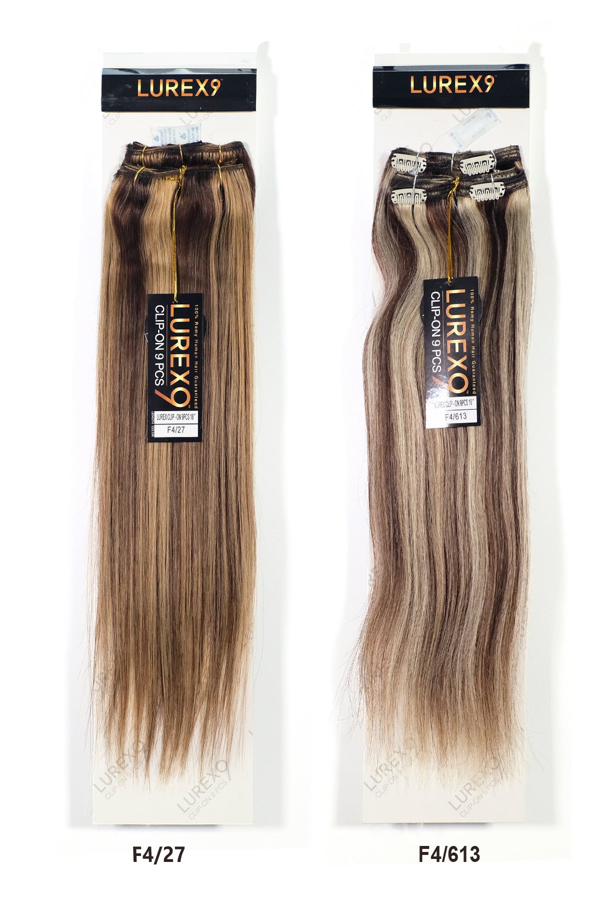 ZURY 100% REMY HUMAN HAIR LUREX 9 CLIP ON 9 PCS - STRAIGHT 18"