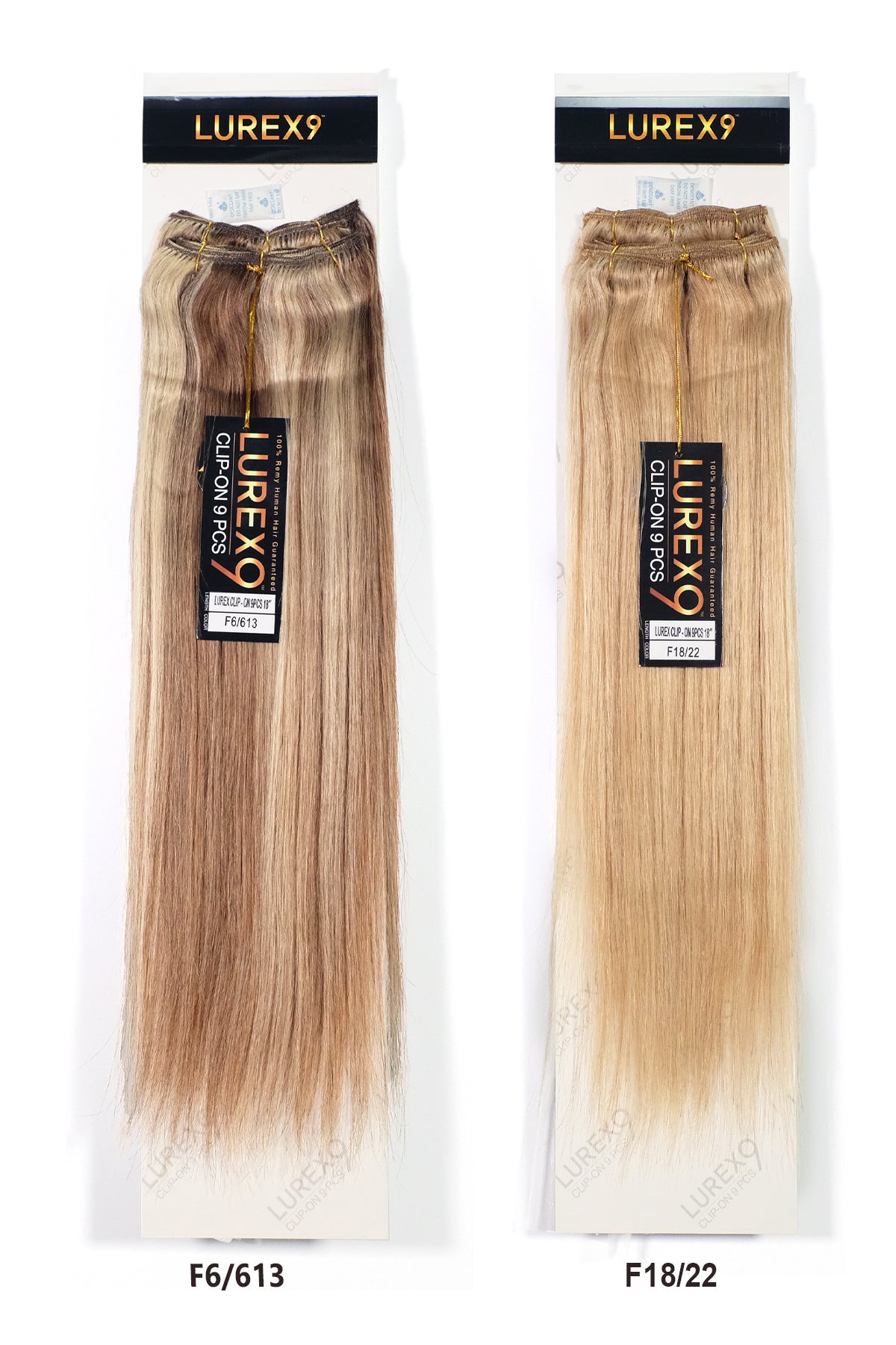 ZURY 100% REMY HUMAN HAIR LUREX 9 CLIP ON 9 PCS - STRAIGHT 18"