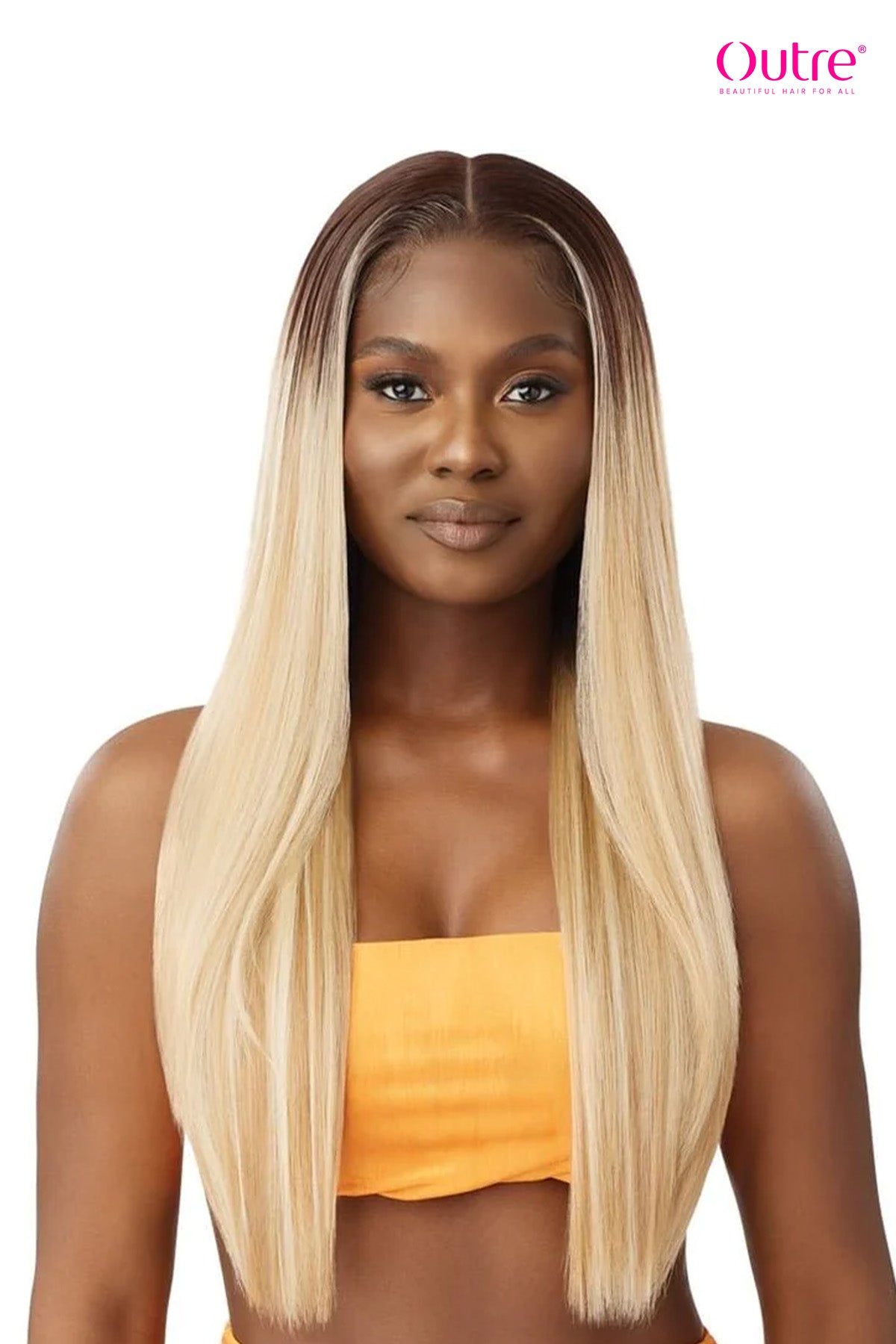 OUTRE AIRTIED HUMAN HAIR BLEND 100% FULLY HAND TIED WIG - SLEEK YAKI 28"