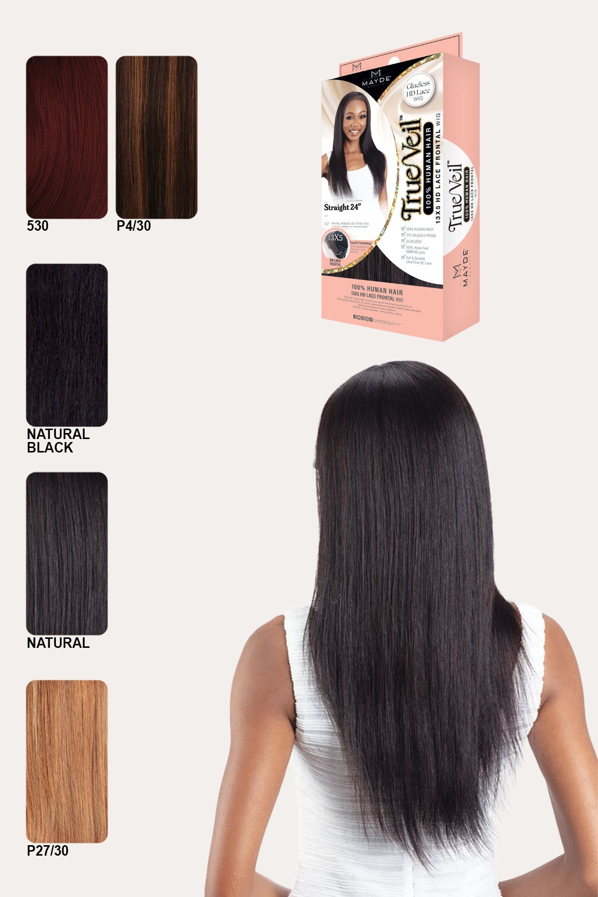 MAYDE TRUE VEIL 13X5 LACE FRONTAL WIG - STRAIGHT 24