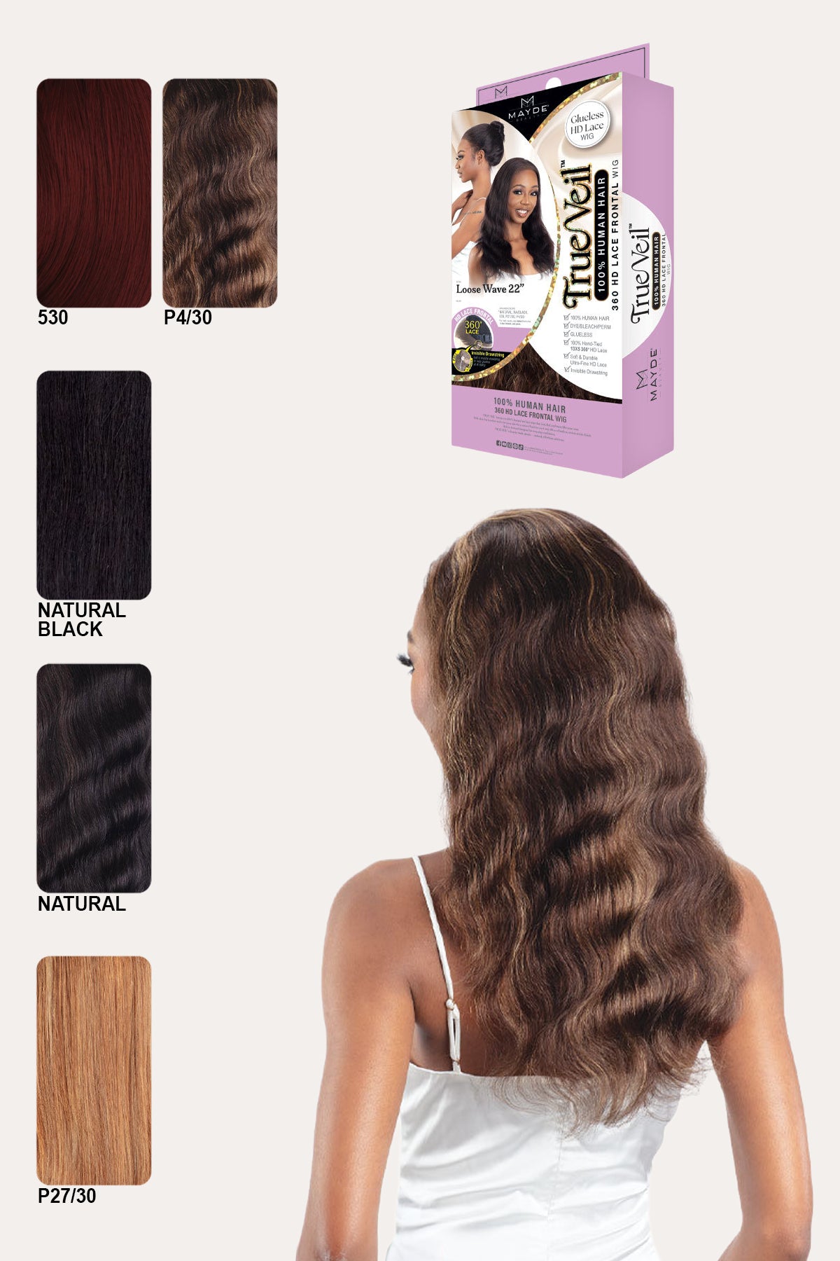 MAYDE TRUE VEIL 13X5 LACE FRONTAL WIG - LOOSE WAVE 26