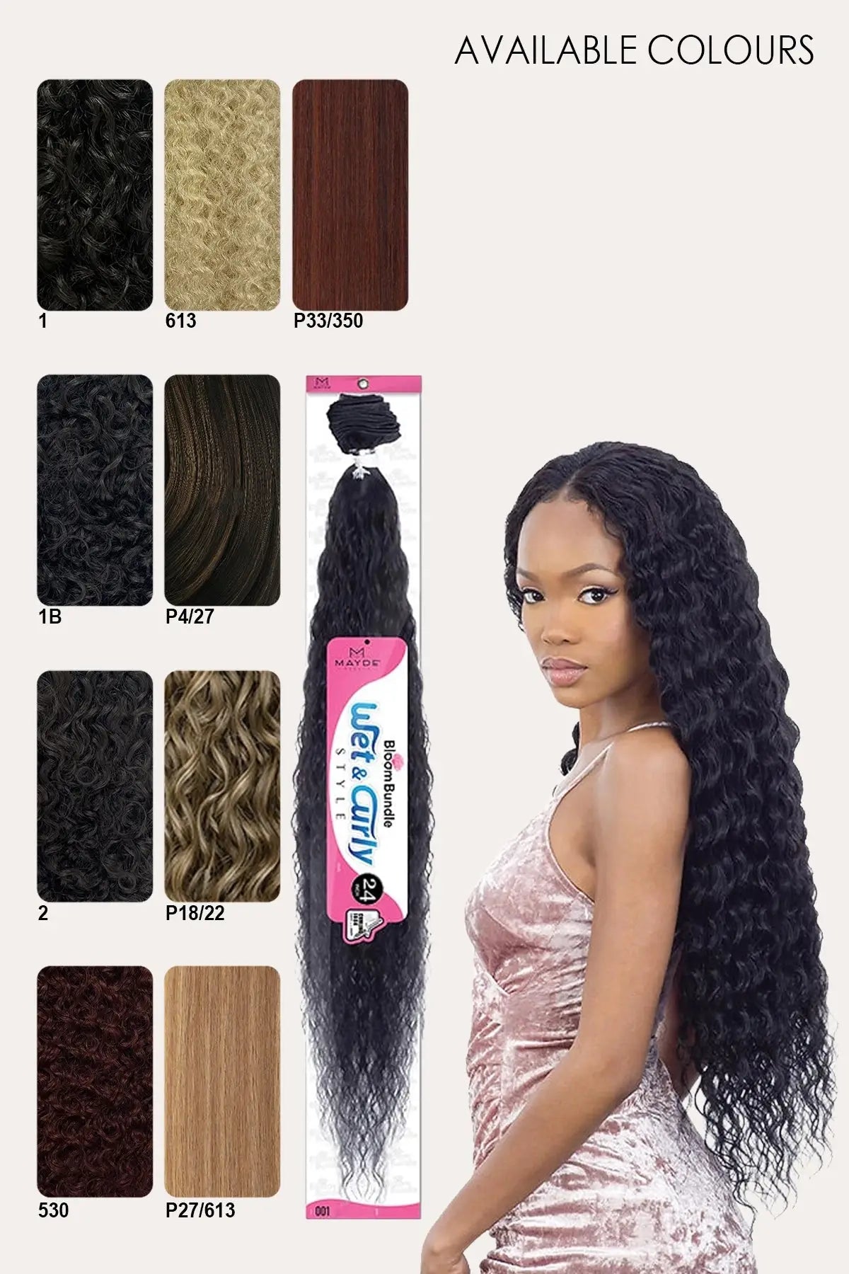 MAYDE BEAUTY BLOOM BUNDLE WEAVE WET & CURLY 001 - 24"