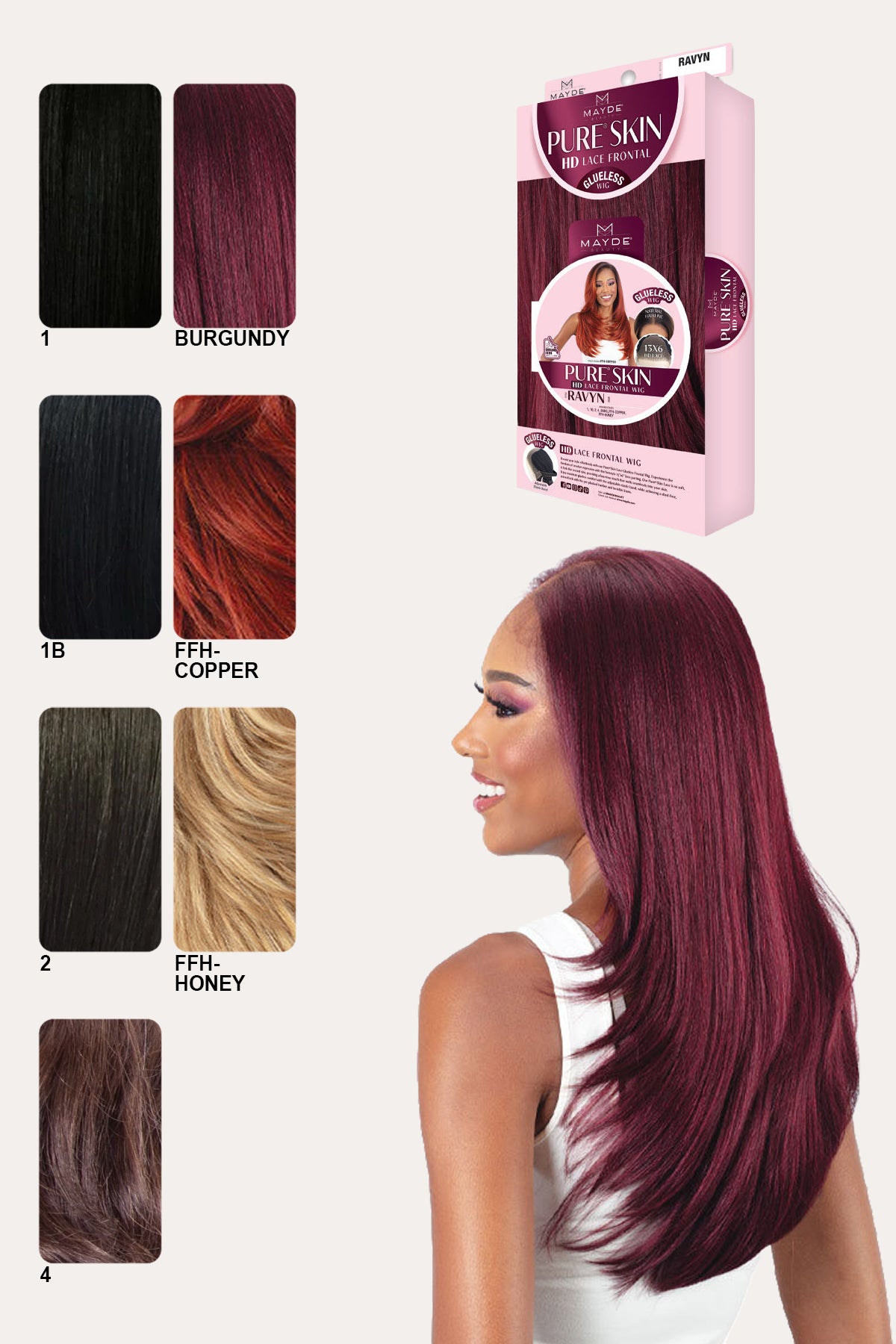 MAYDE PURE SKIN 13X6 HD LACE FRONTAL WIG - RAVYN