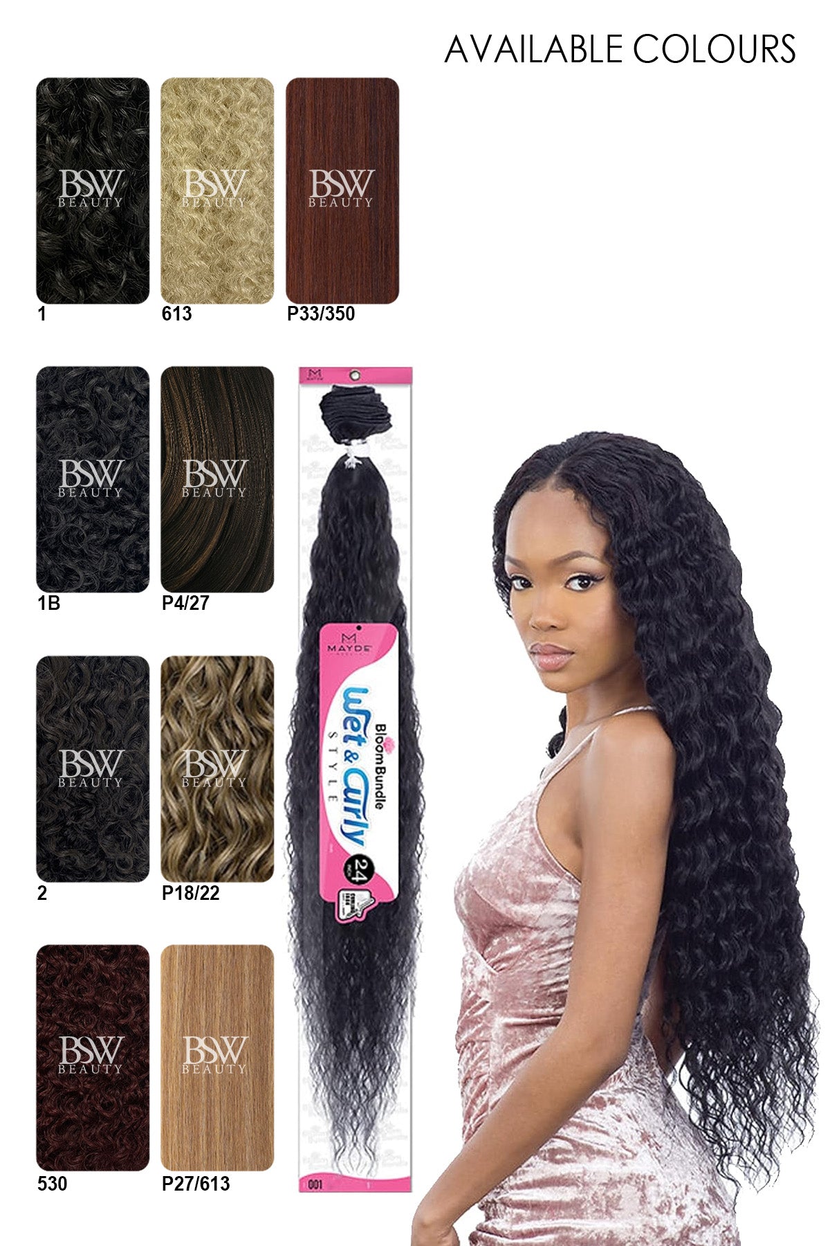 MAYDE BEAUTY BLOOM BUNDLE WEAVE WET & CURLY 001 - 24" - BSW BEAUTY CANADA