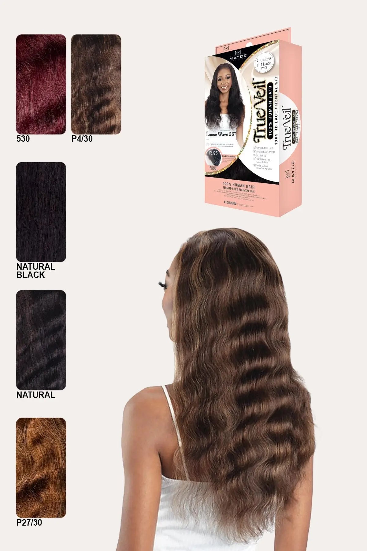 MAYDE TRUE VEIL 13X5 LACE FRONTAL WIG - LOOSE WAVE 26