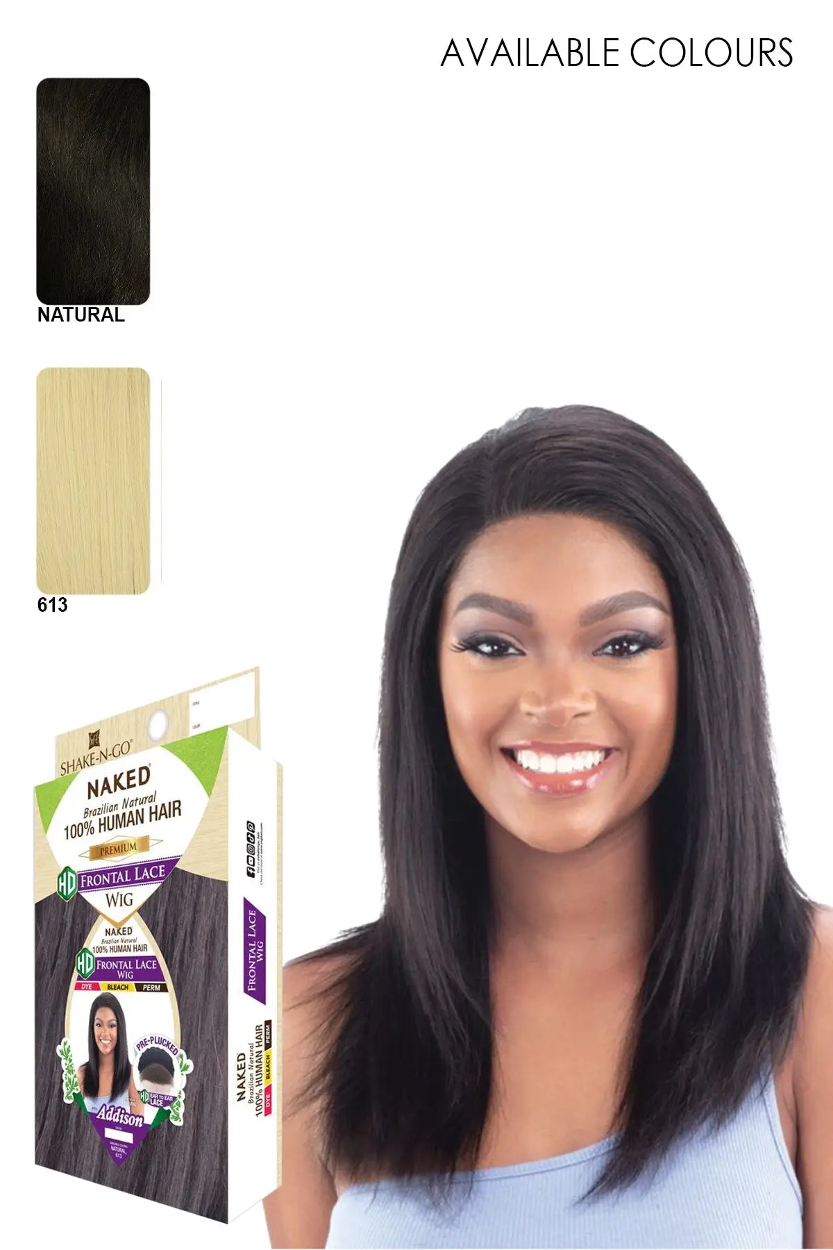 SHAKE N GO NAKED BRAZILIAN NATURAL 100% HUMAN HAIR FRONTAL LACE WIG - ADDISON SHAKE N GO