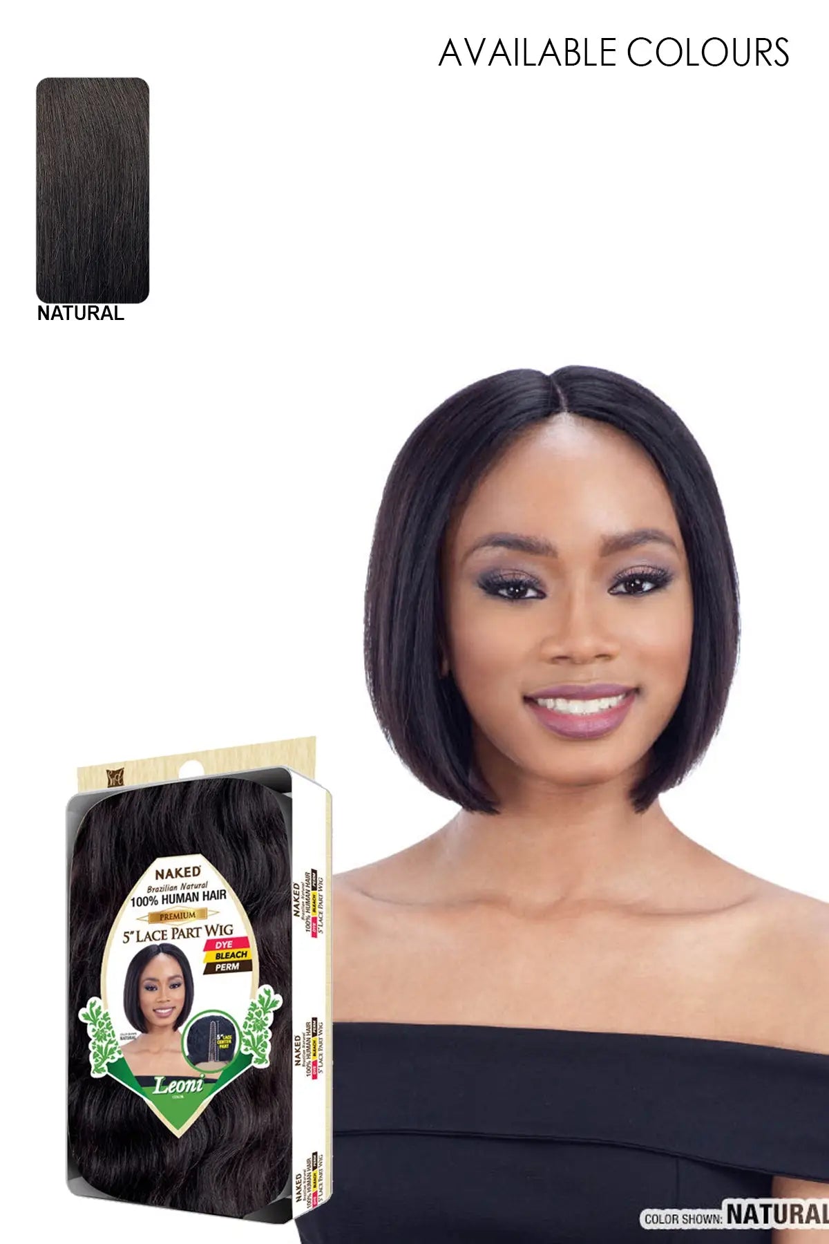SHAKE N GO BRAZILIAN NATURAL HUMAN HAIR 5" LACE PART WIG - LEONI - BSW BEAUTY CANADA