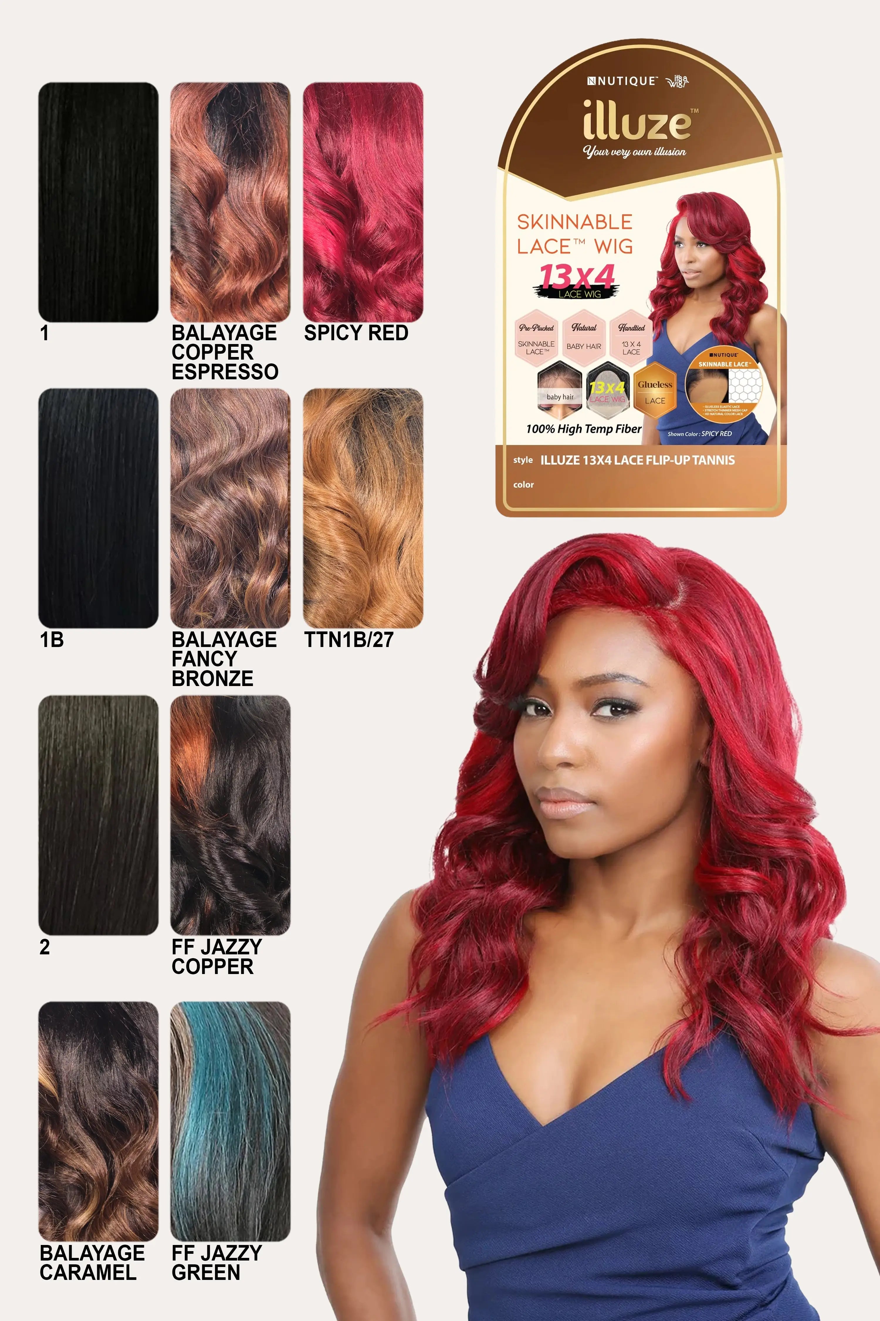 NUTIQUE ILLUZE 13X4 HD LACE FRONT WIG FLIP-UP - TANNIS