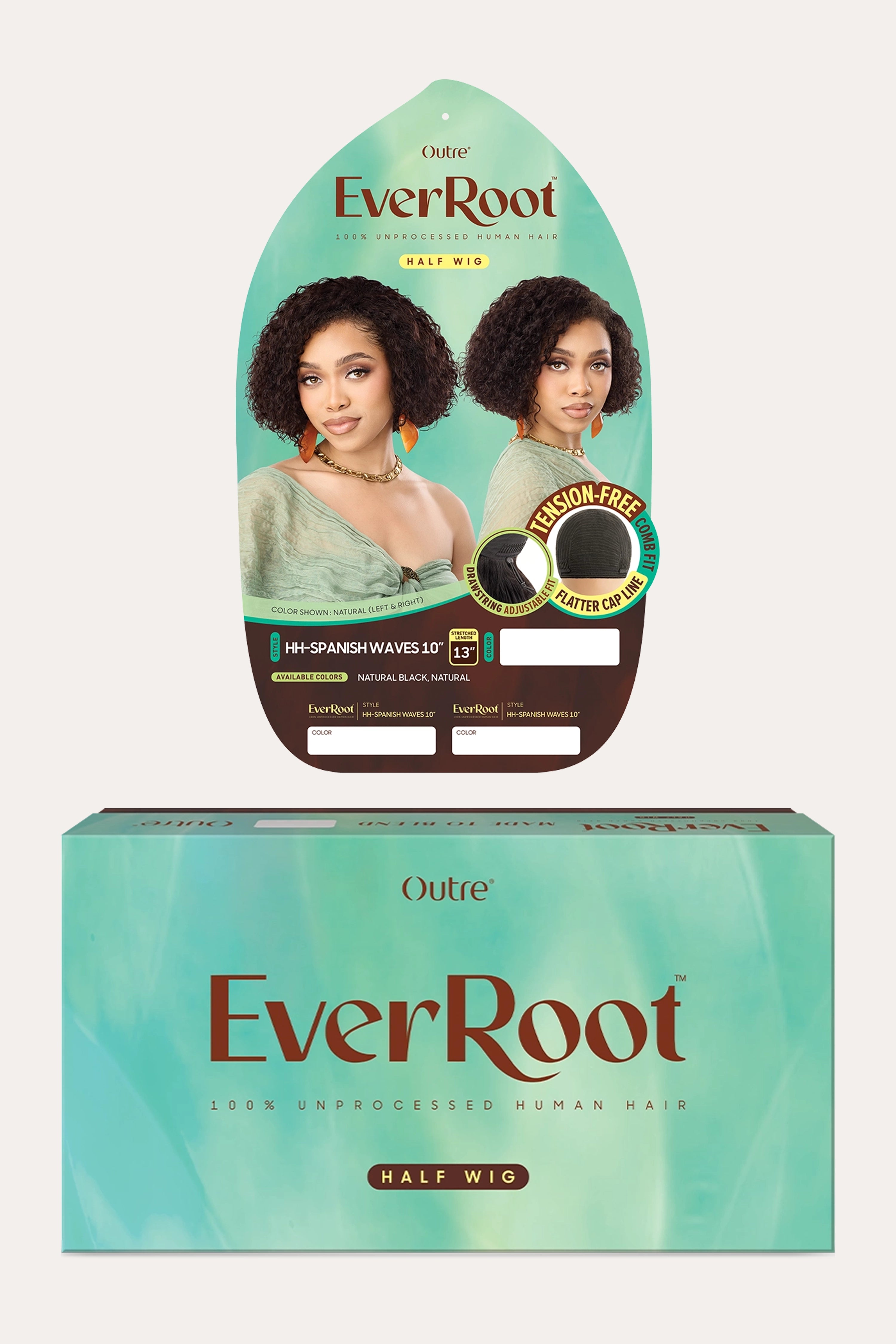 OUTRE EVERROOT UNPROCESSED HUMAN HAIR HALF WIG - HH SPANISH WAVES 10"