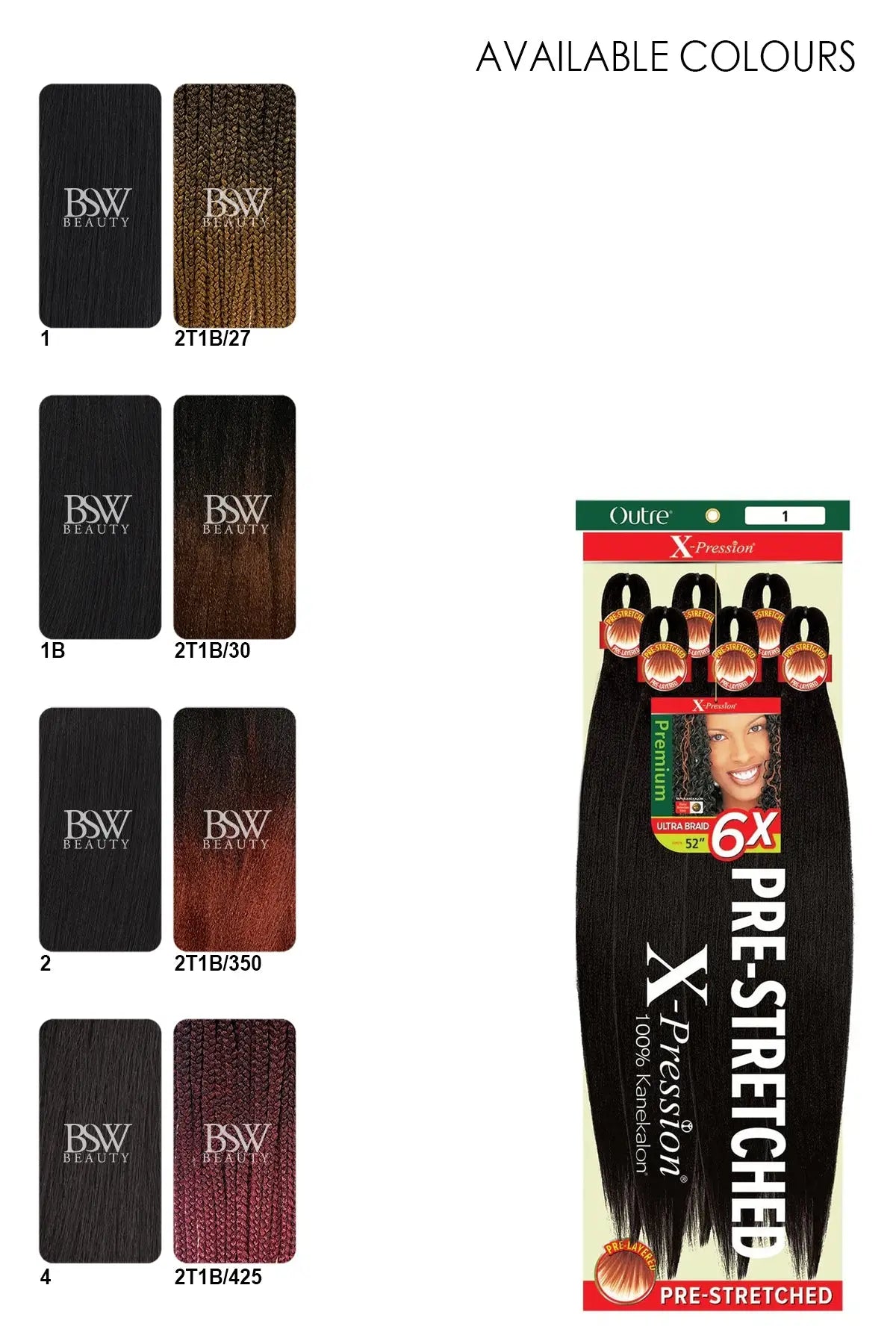 OUTRE 6X X-PRESSION PRE-STRETCHED BRAID 52" - BSW BEAUTY CANADA