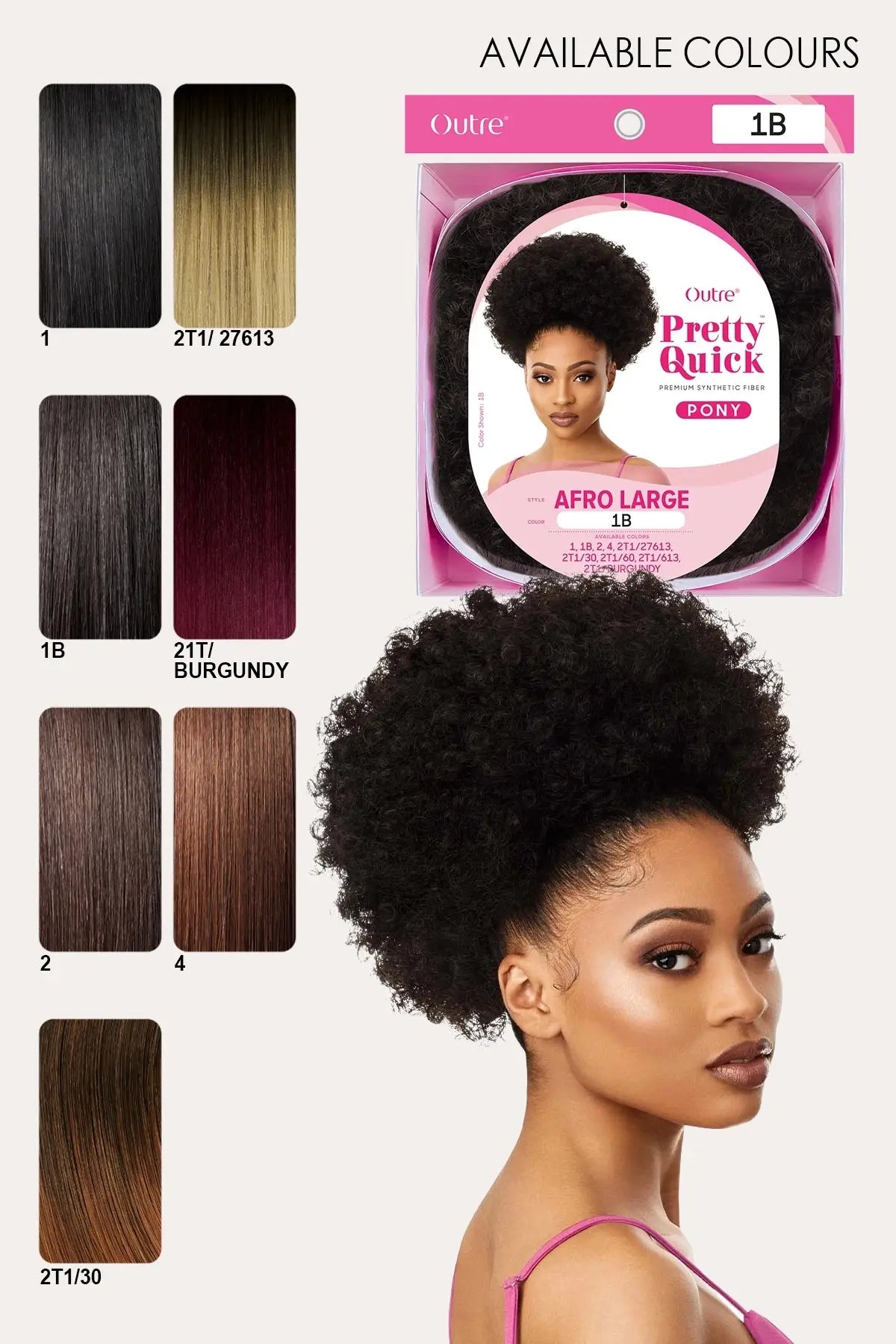 OUTRE PRETTY QUICK QUEUE-DE-CHEVAL AFRO LARGE