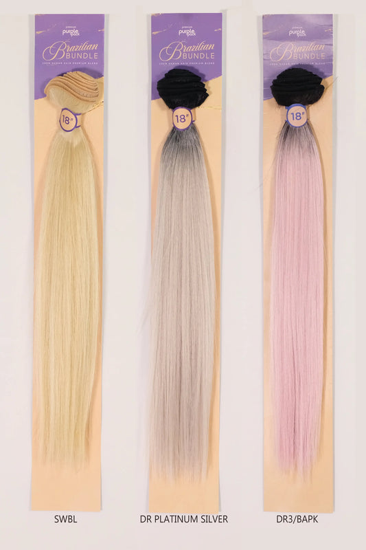 OUTRE  PURPLE PACK BRAZILIAN BUNDLE  - NATURAL STRAIGHT 18" OUTRE