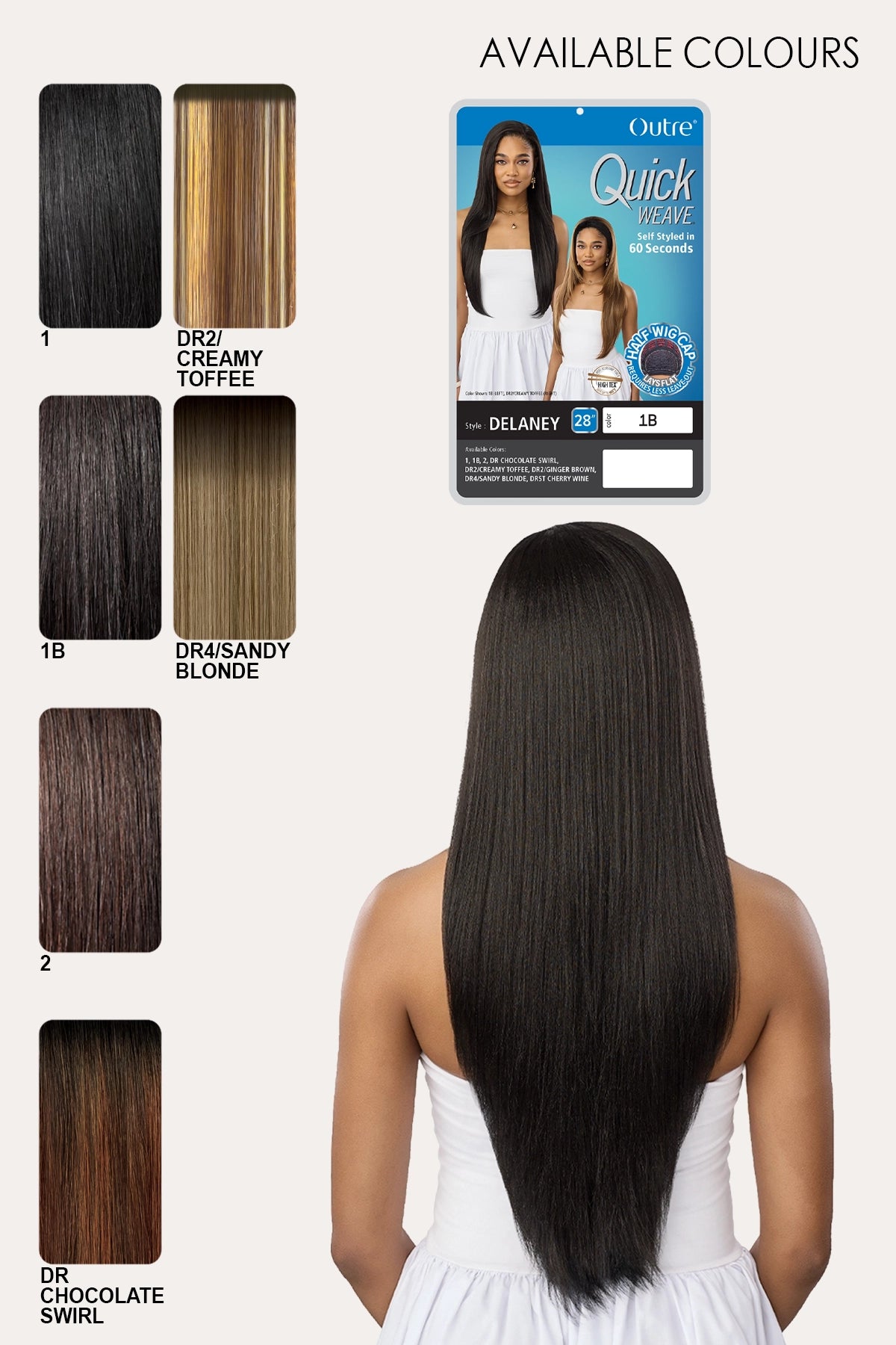 OUTRE  QUICK WEAVE HALF WIG - DELANEY
