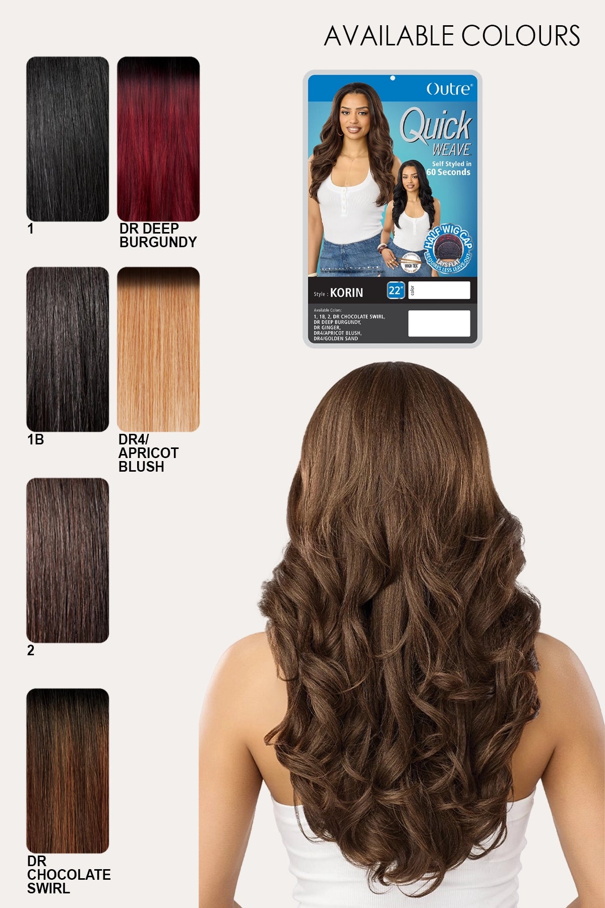 OUTRE QUICK WEAVE HALF WIG - KORIN