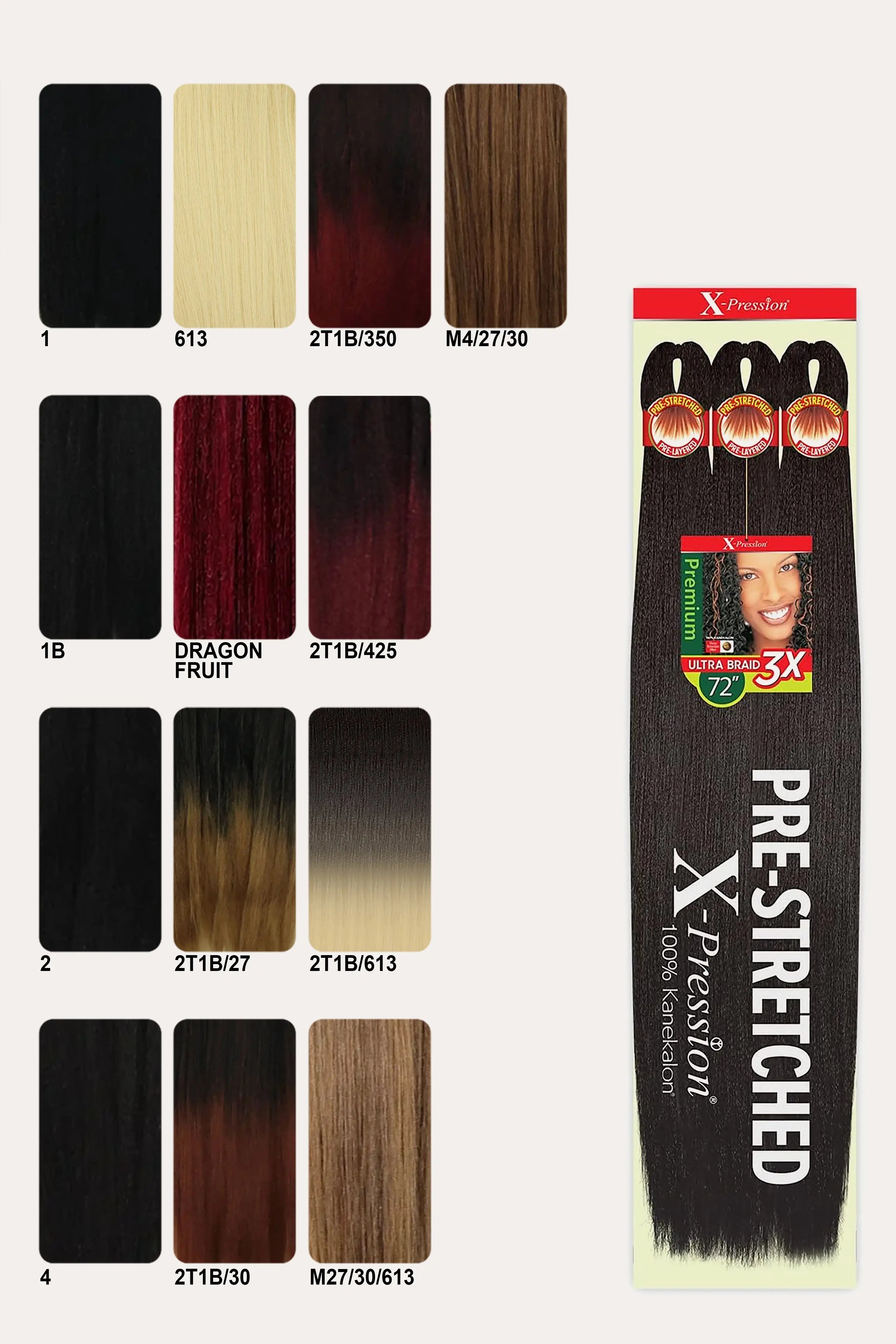 OUTRE 3X X-PRESSION BRAID PRÉ-ÉTIRÉS 72"