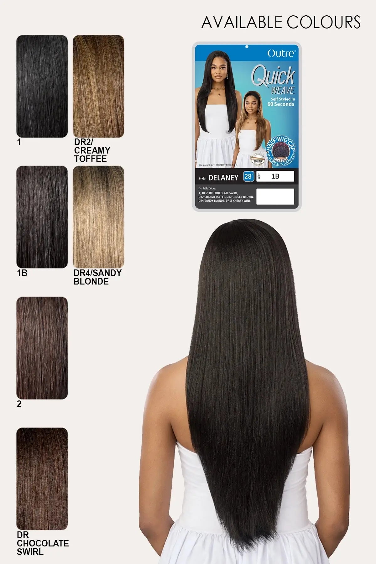 OUTRE QUICK WEAVE DEMI-PERRUQUE - DELANEY