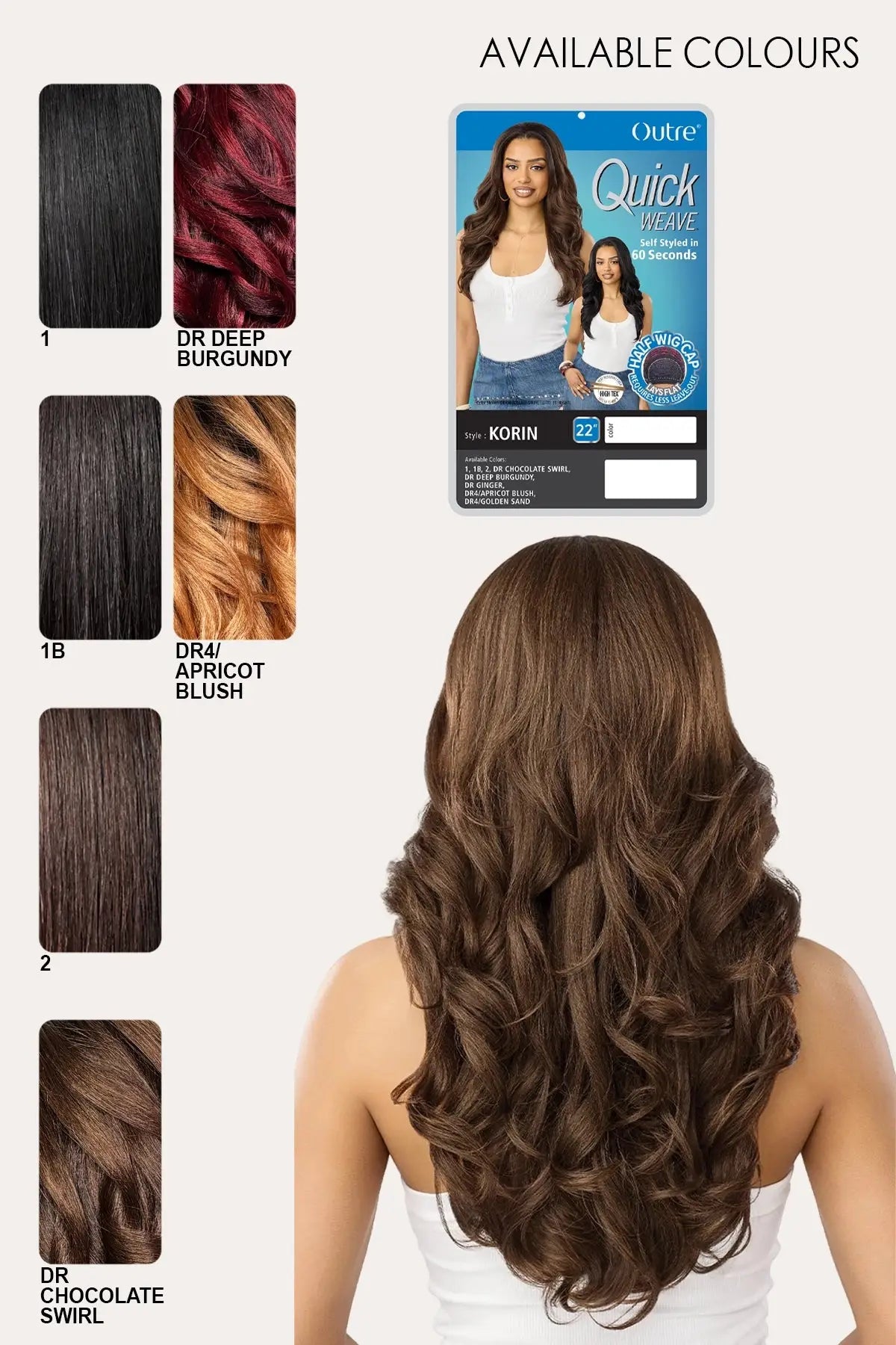 OUTRE QUICK WEAVE HALF WIG - KORIN