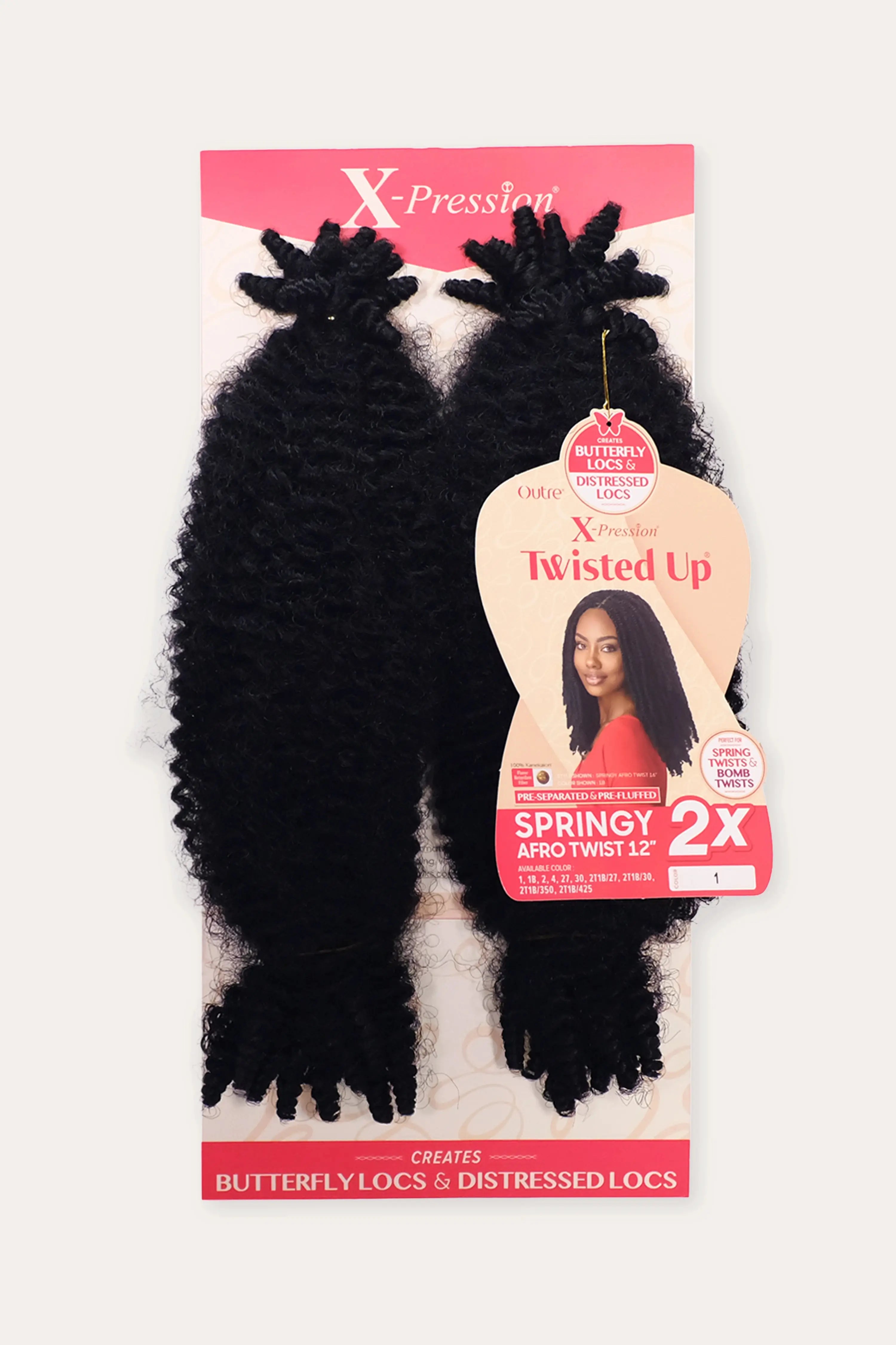 OUTRE X-PRESSION CROCHET BRAID TWISTED UP 2X SPRINGY AFRO TWIST 12"