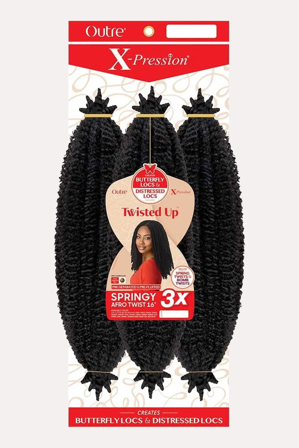 OUTRE X-PRESSION CROCHET BRAID TWISTED UP 3X SPRINGY AFRO TWIST - 16"