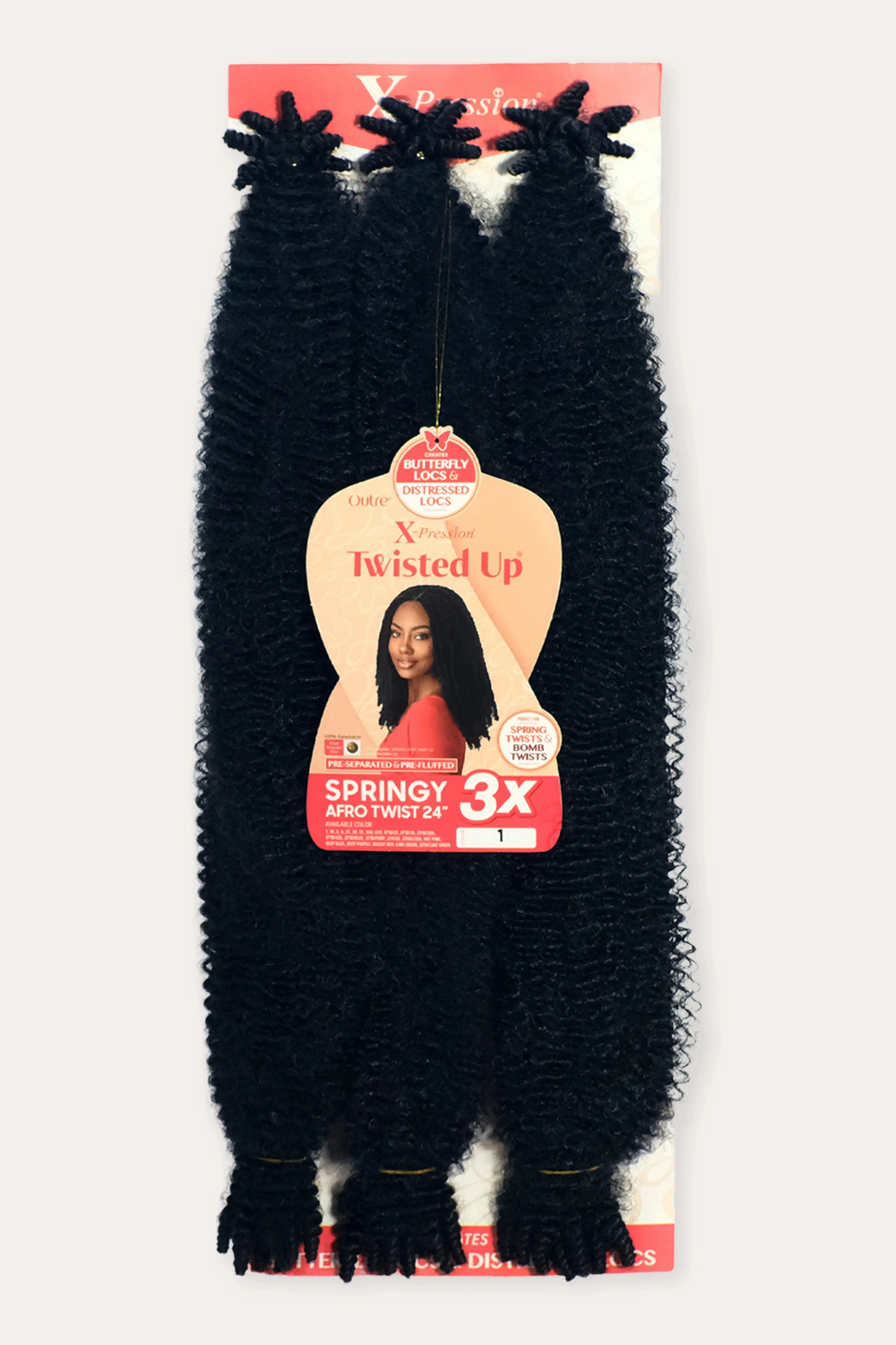 OUTRE X-PRESSION CROCHET BRAID TWISTED UP 3X SPRINGY AFRO TWIST 24"