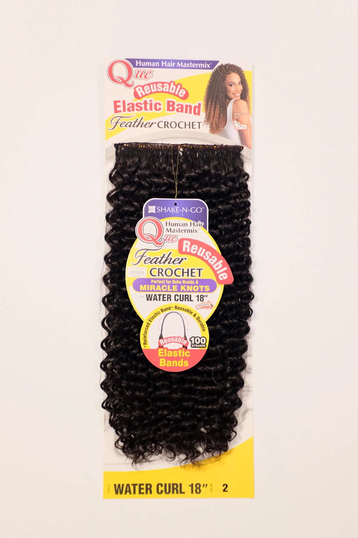 SHAKE N GO QUE HUMAN HAIR BLEND FEATHER CROCHET - WATER CURL 18