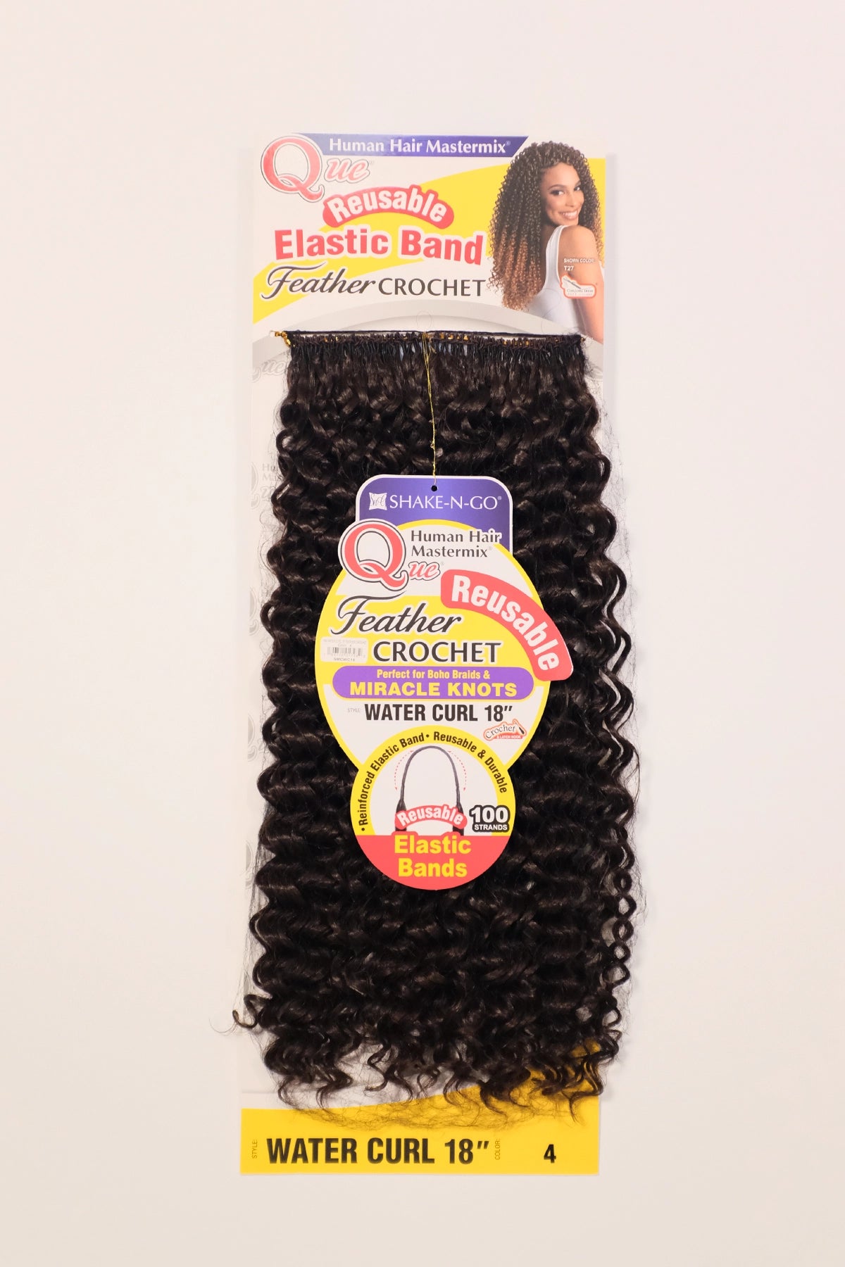 SHAKE N GO QUE HUMAN HAIR BLEND FEATHER CROCHET - WATER CURL 18