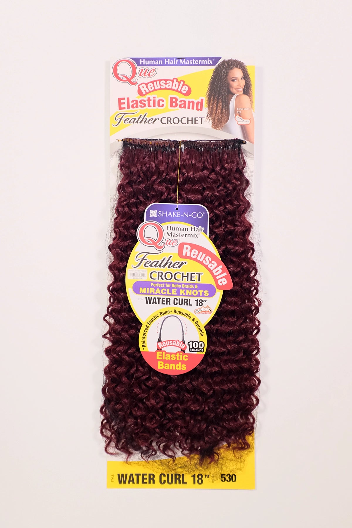 SHAKE N GO QUE HUMAN HAIR BLEND FEATHER CROCHET - WATER CURL 18