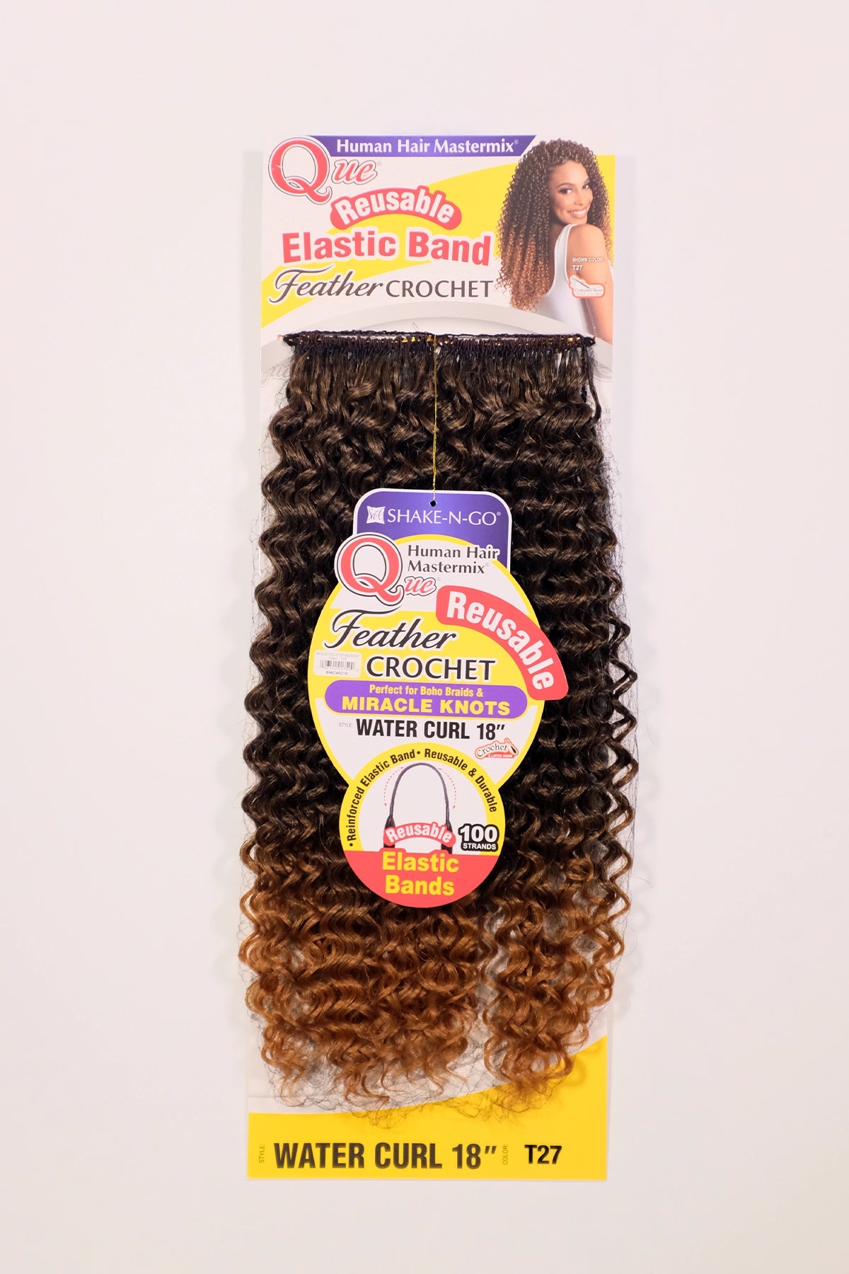 SHAKE N GO QUE HUMAN HAIR BLEND FEATHER CROCHET - WATER CURL 18