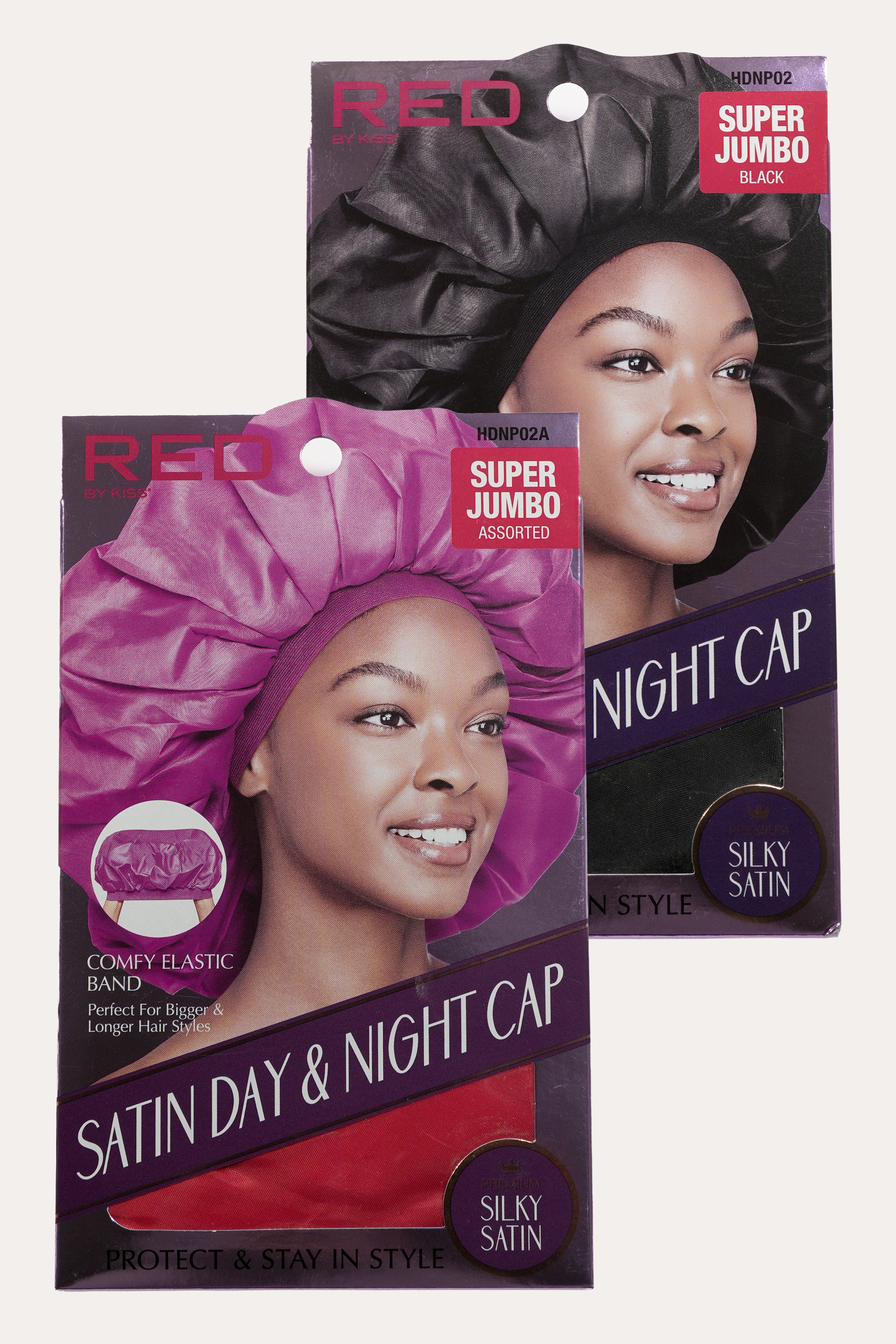 RED SATIN DAY&NIGHT CAP CAP SUPERJUMBO