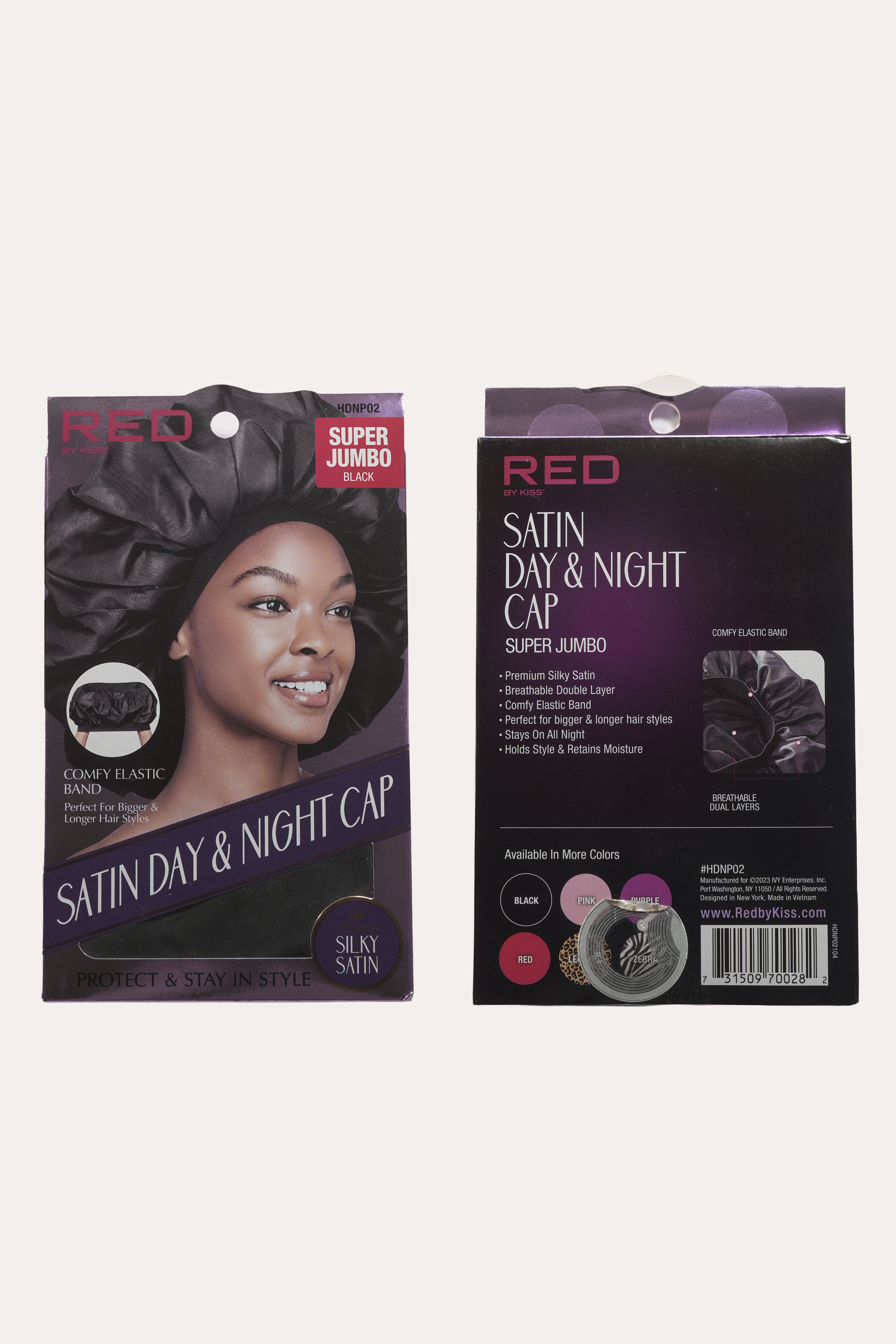 RED SATIN DAY&NIGHT CAP CAP SUPERJUMBO