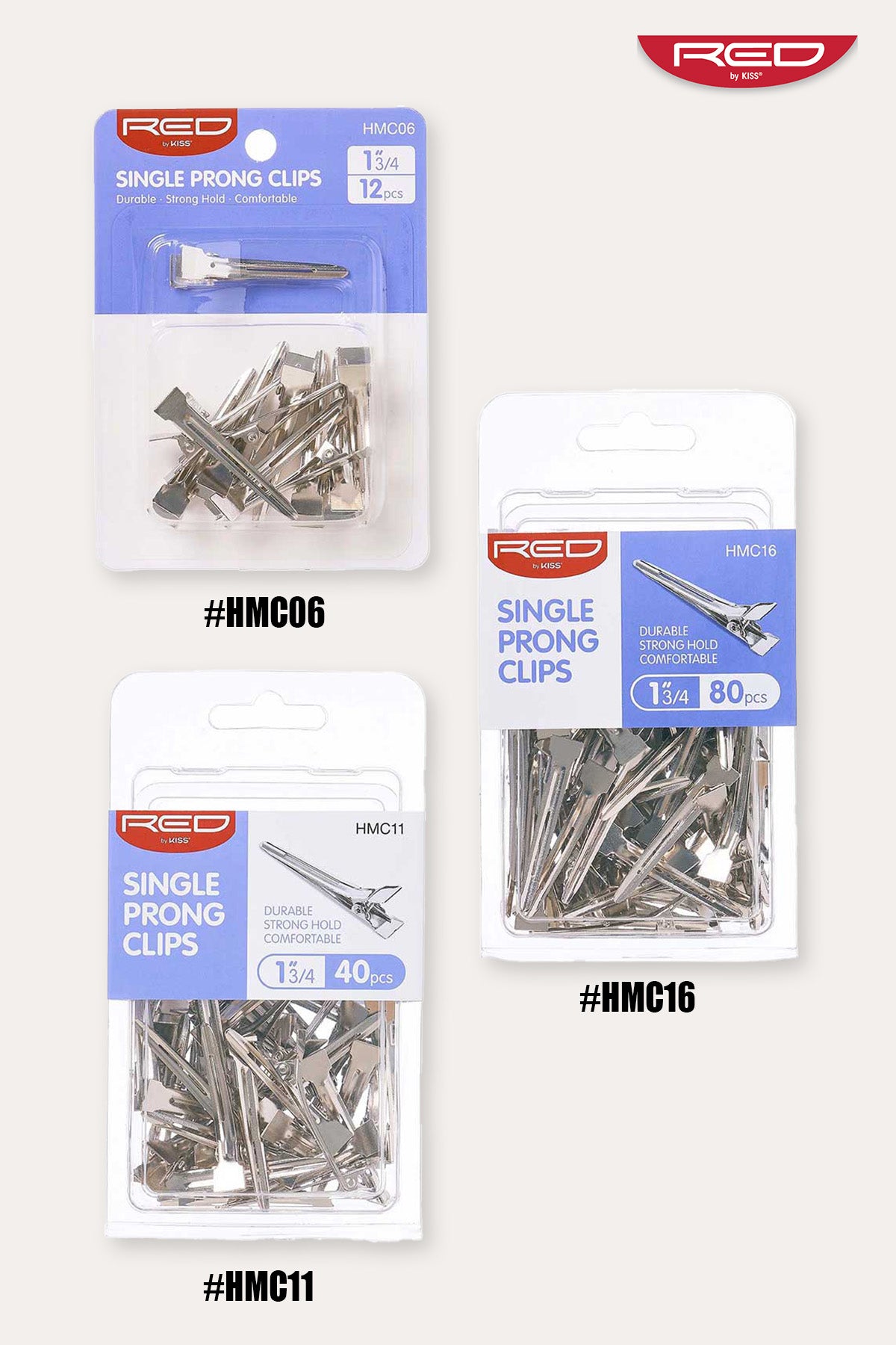 RED SINGLE PRONG CLIP - BSW BEAUTY CANADA