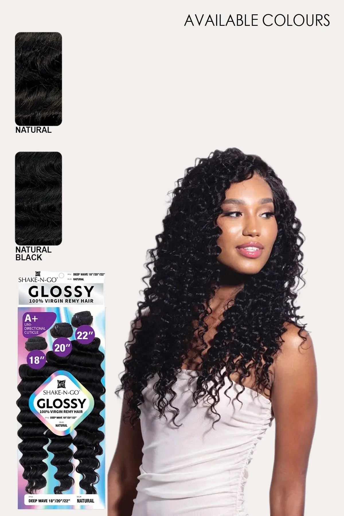 SHAKE N GO GLOSSY 100% VIRGIN REMY HAIR DEEP WAVE