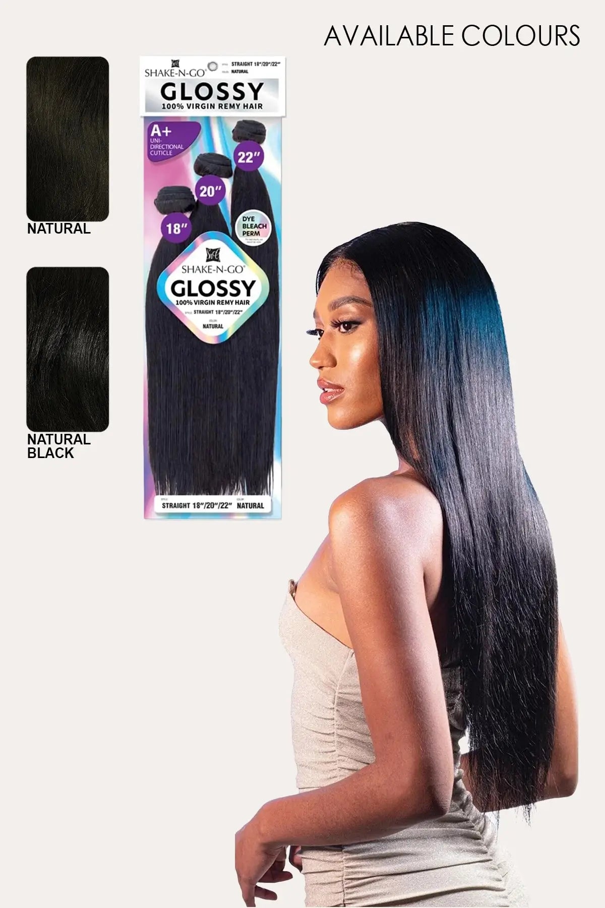 SHAKE N GO GLOSSY 100% CHEVEUX VIERGES REMY LISSES
