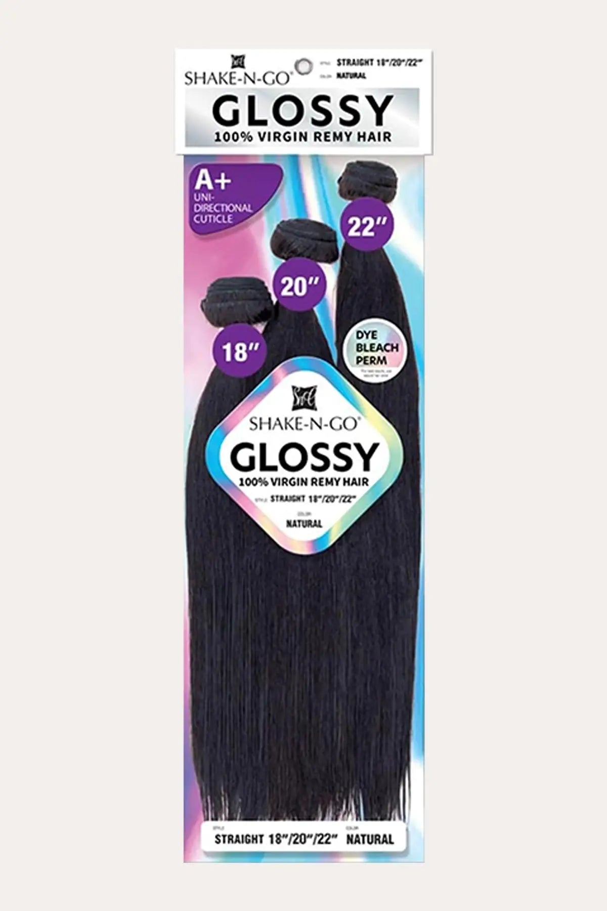 SHAKE N GO GLOSSY 100% CHEVEUX VIERGES REMY LISSES