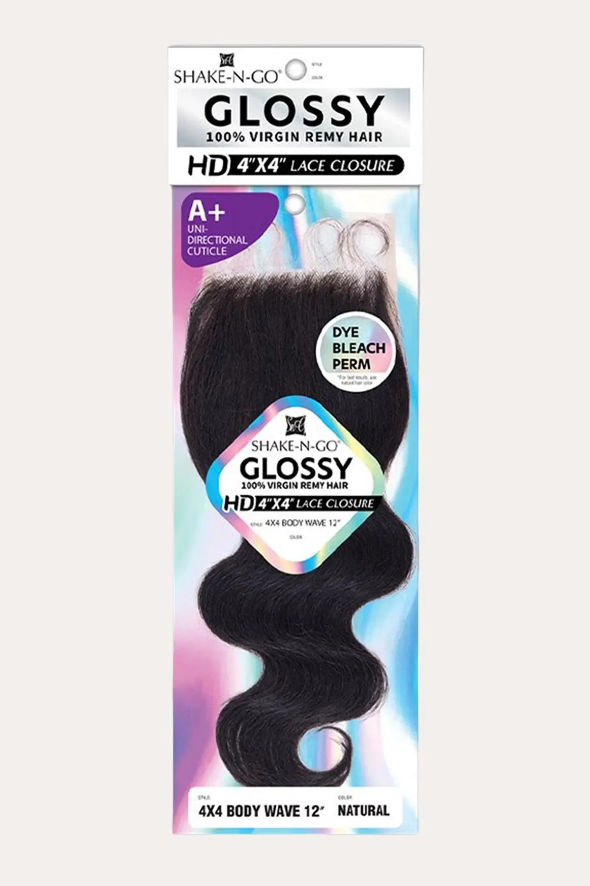 SHAKE N GO GLOSSY 4X4 HD LACE CLOSURE 12" - BODY WAVE