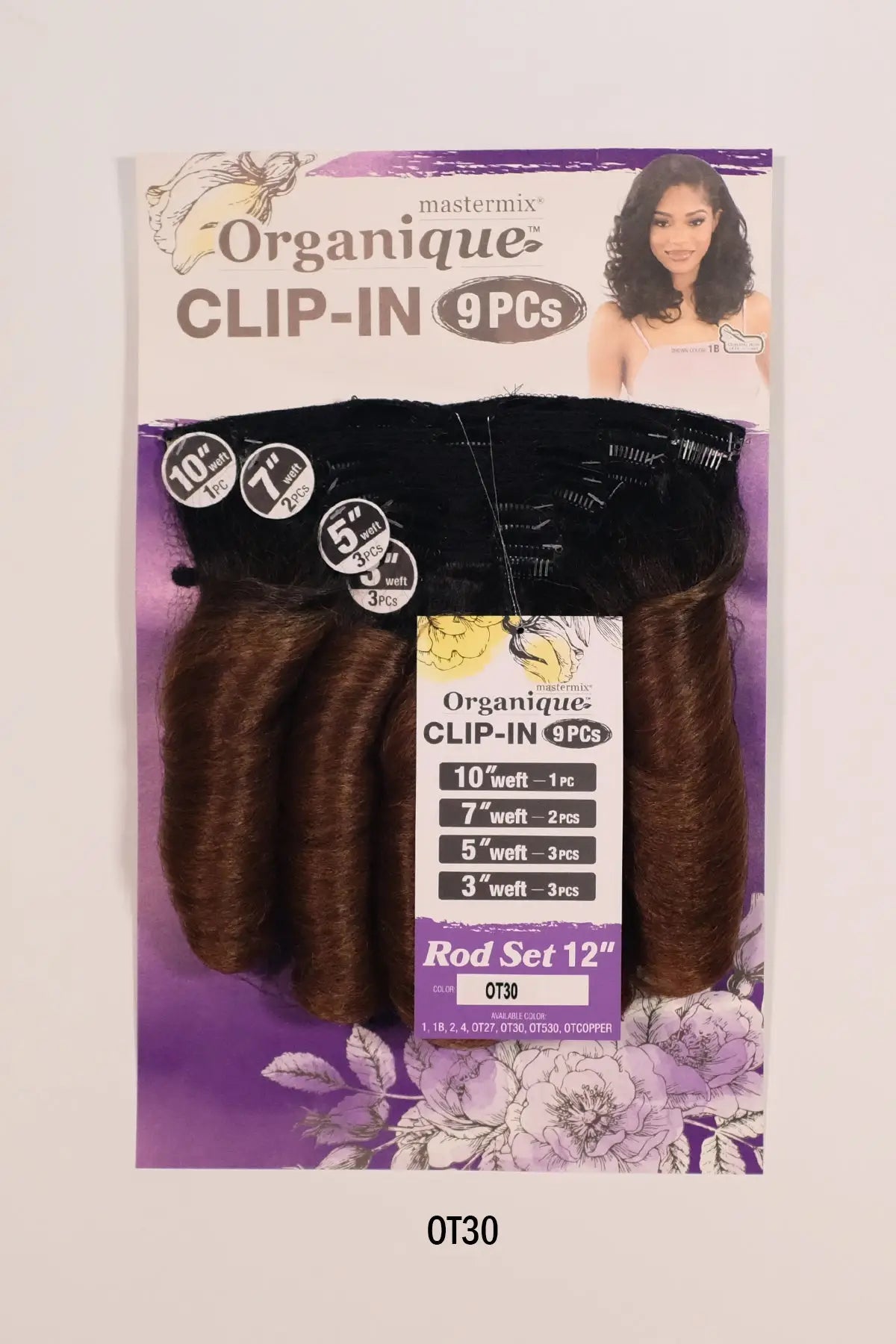 SHAKE N GO ORGANIQUE 9PCS CLIP-IN ROD SET 12"
