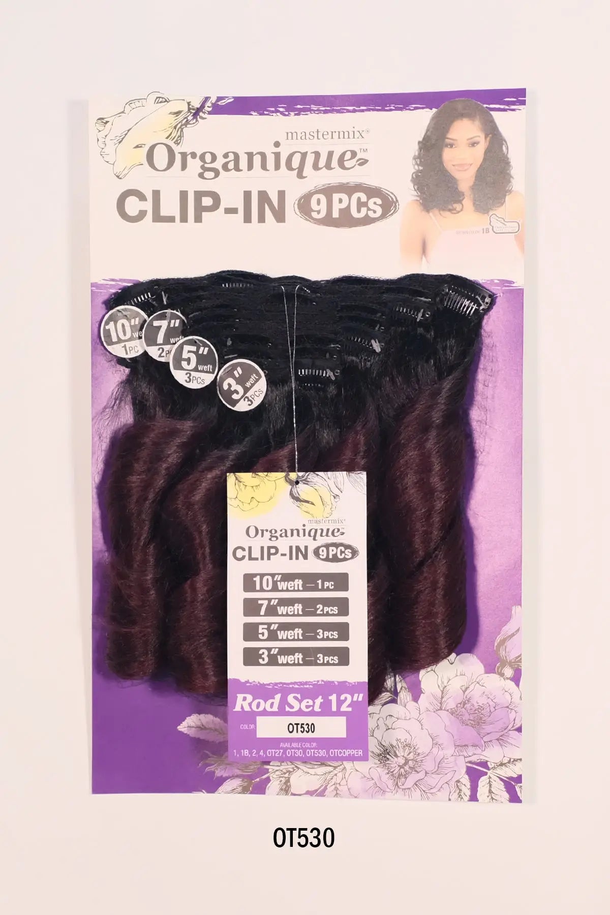 SHAKE N GO ORGANIQUE 9PCS CLIP-IN ROD SET 12"