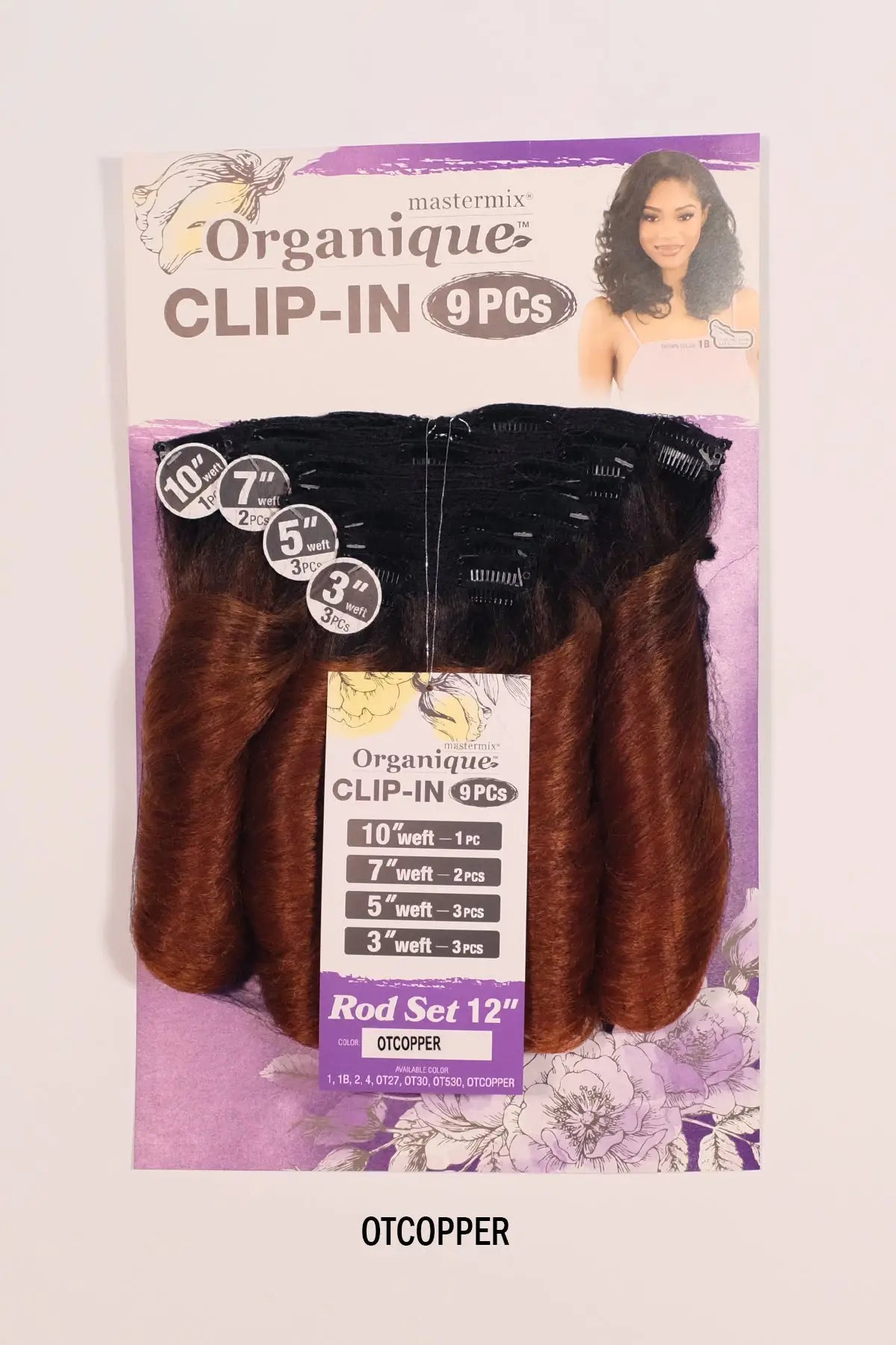 SHAKE N GO ORGANIQUE 9PCS CLIP-IN ROD SET 12"
