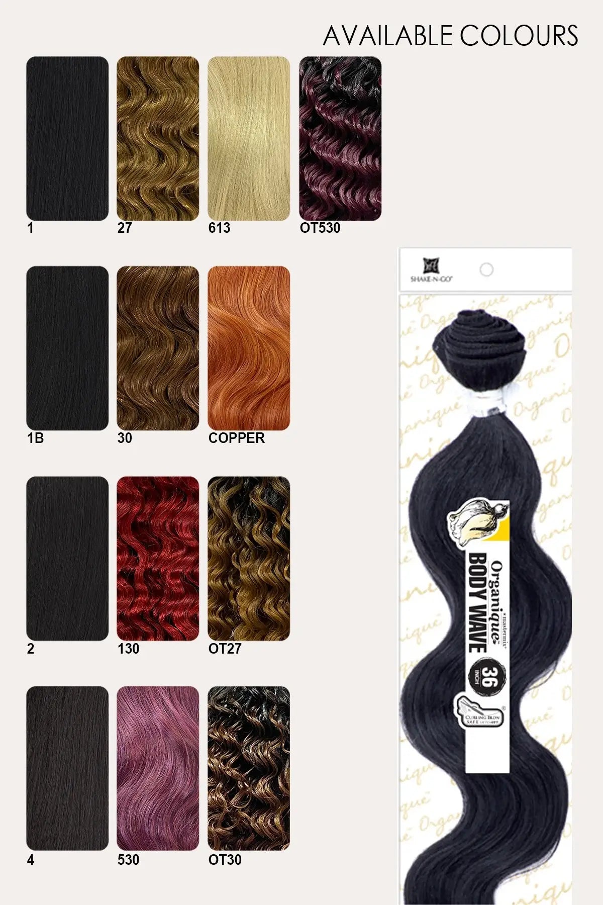 SHAKE N GO ORGANIQUE MASTERMIX WEAVE - BODY WAVE 36"