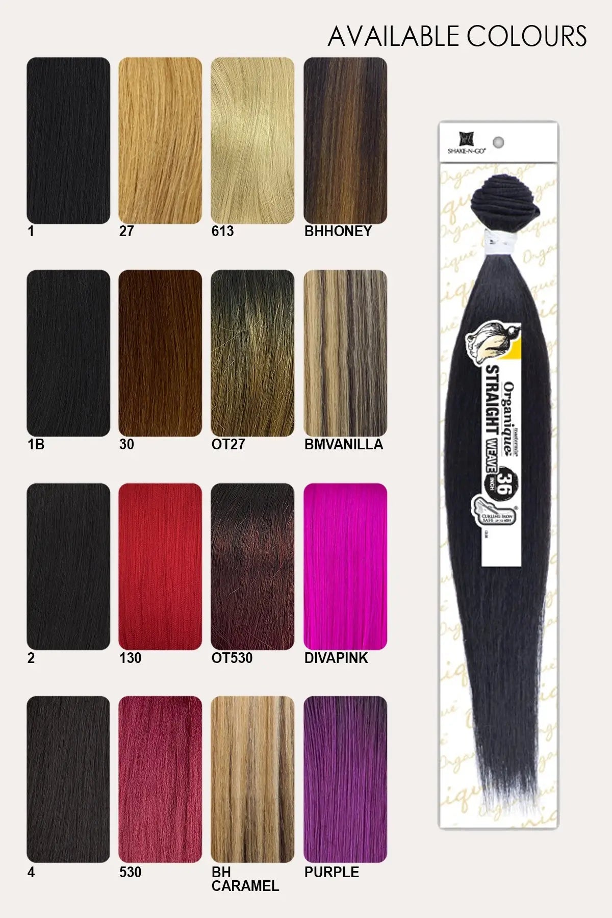 SHAKE N GO ORGANIQUE MASTERMIX WEAVE - STRAIGHT 36"