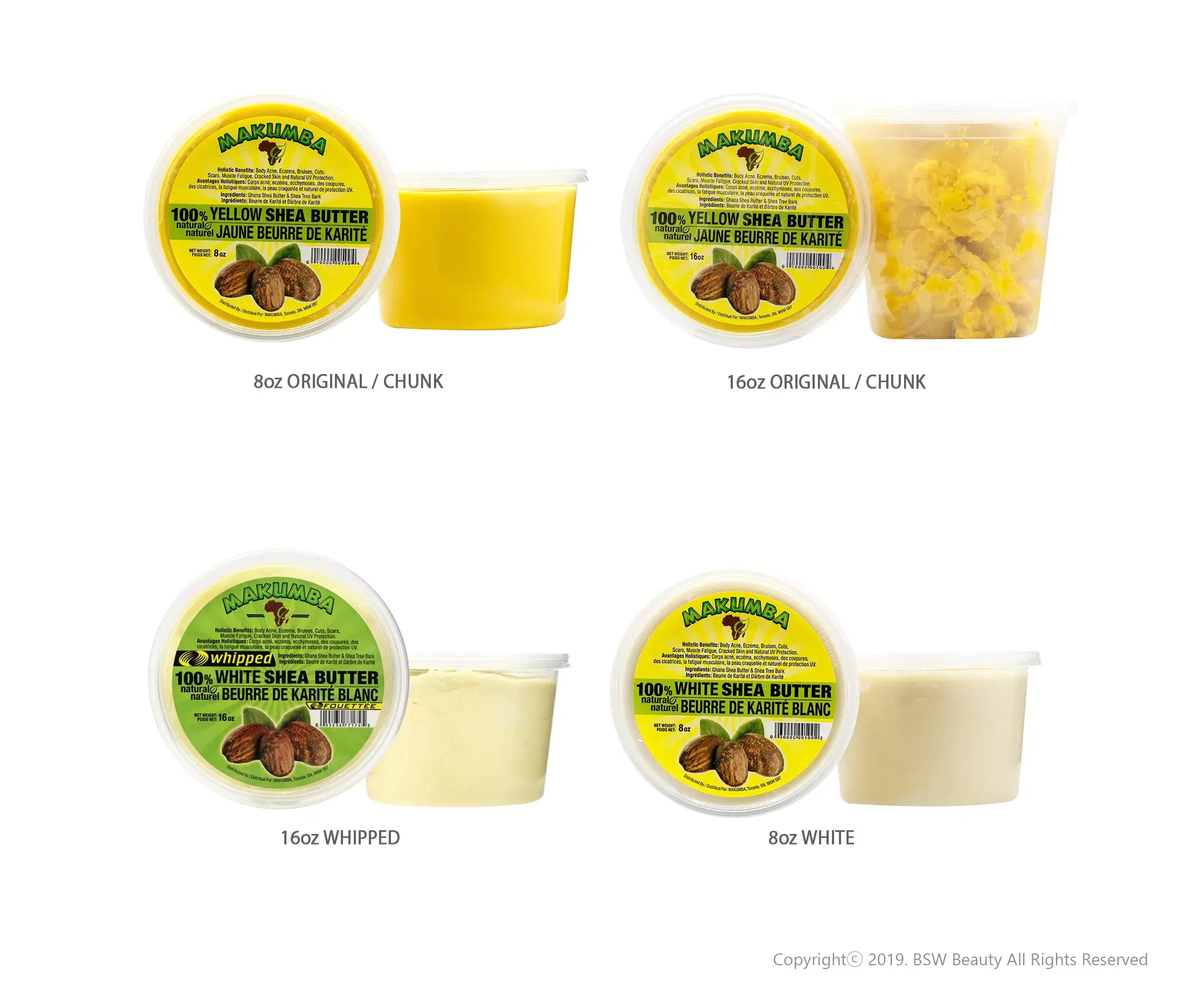 MAKUMBA  100% SHEA BUTTER [ORIGINAL / CHUNK / WHIPPED] - BSW BEAUTY CANADA