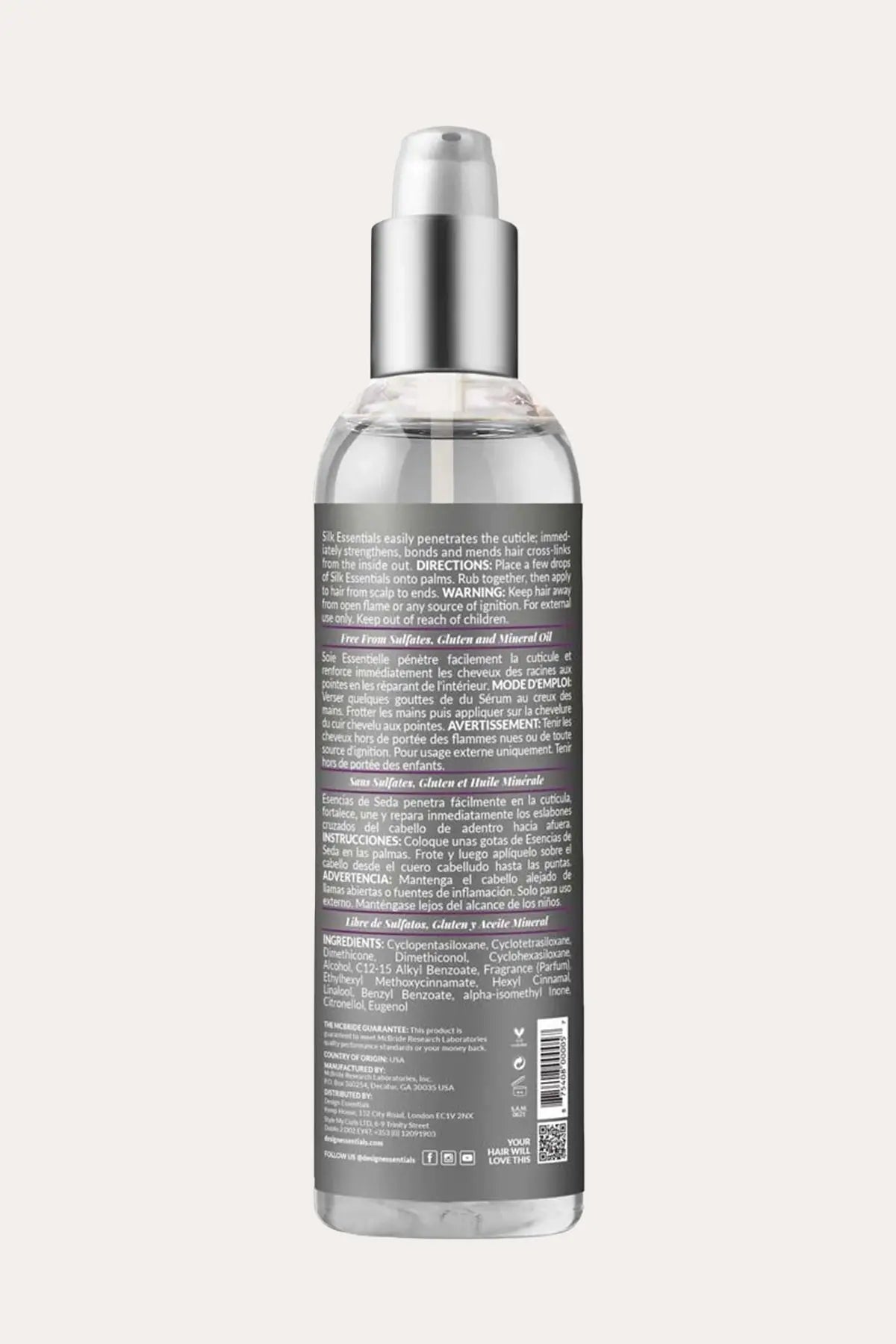 SÉRUM CAPILLAIRE THERMO-PROTECTEUR ET RENFORÇANT SILK ESSENTIALS DESIGN ESSENTIALS
