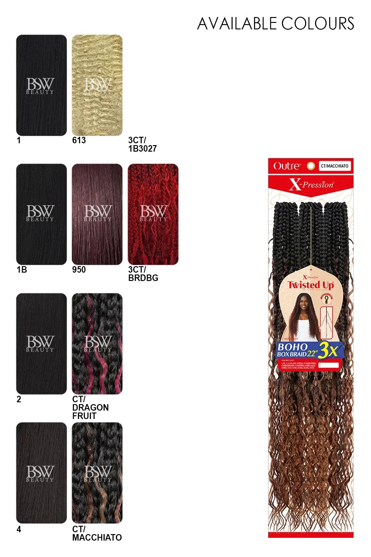 OUTRE X-PRESSION TWISTED UP - BOHO BOX BRAID 22" 3X - BSW BEAUTY CANADA