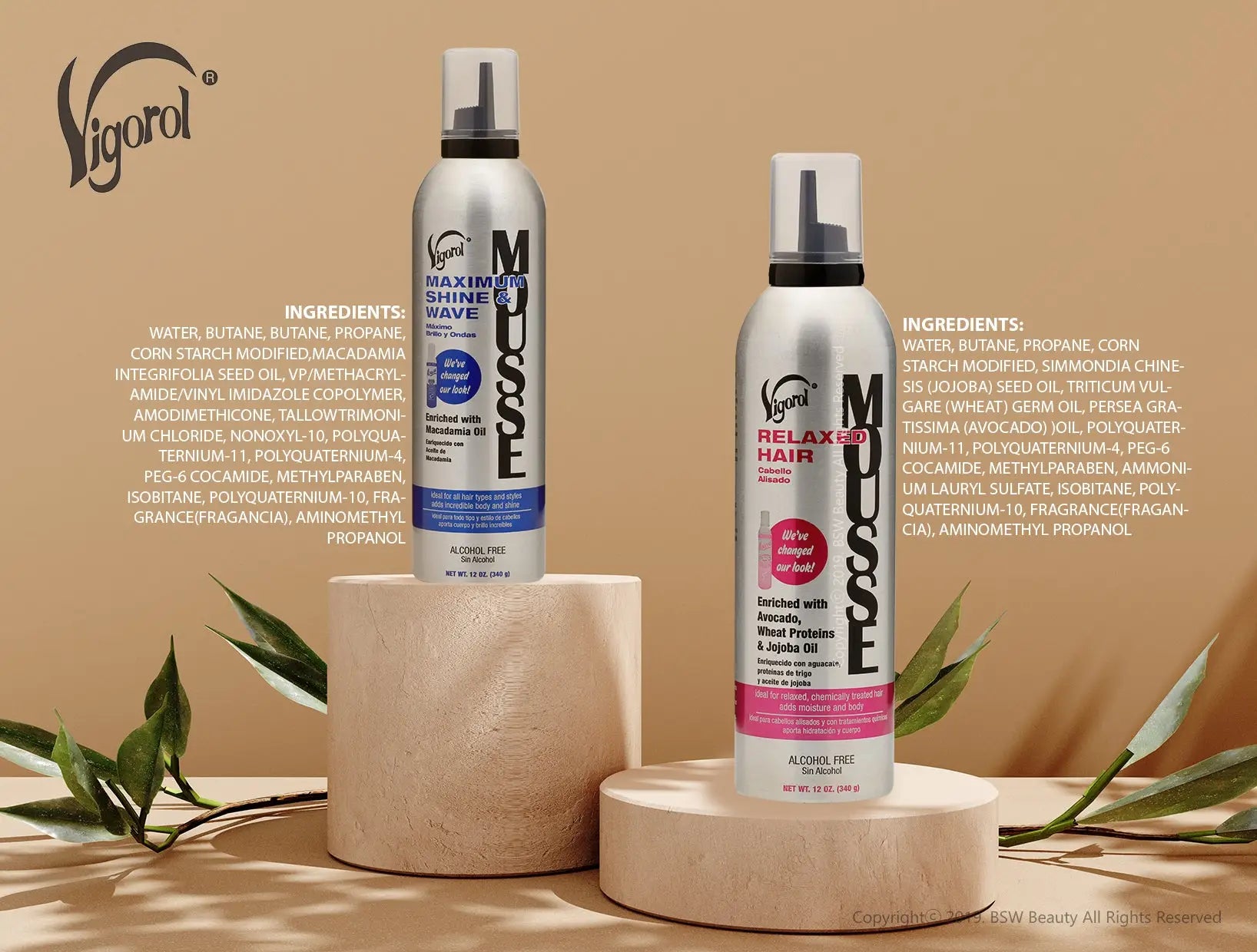 VIGOROL MOUSSE - 4 TYPES - BSW BEAUTY CANADA