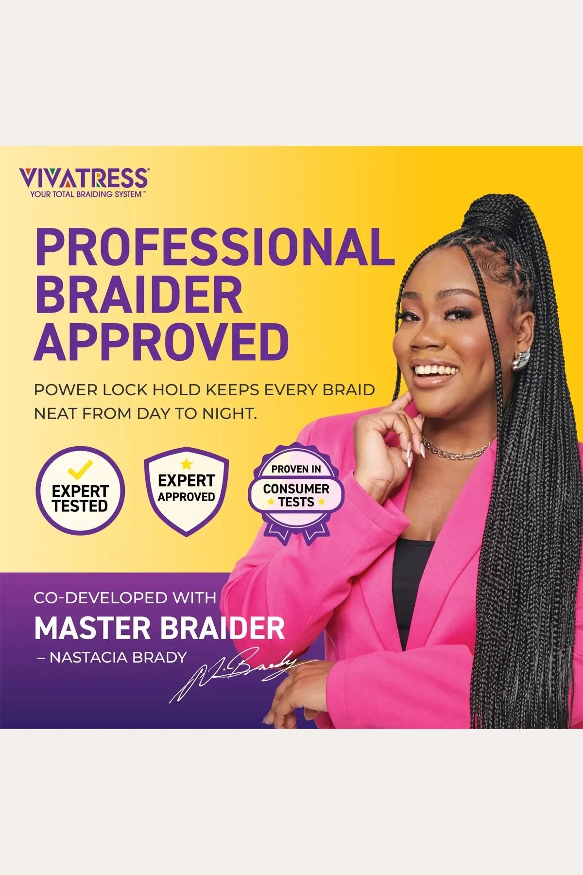 VIVATRESS POWER LOCK HOLD BRAIDING GEL - LEVEL 10+ HOLD 5oz VIVATRESS